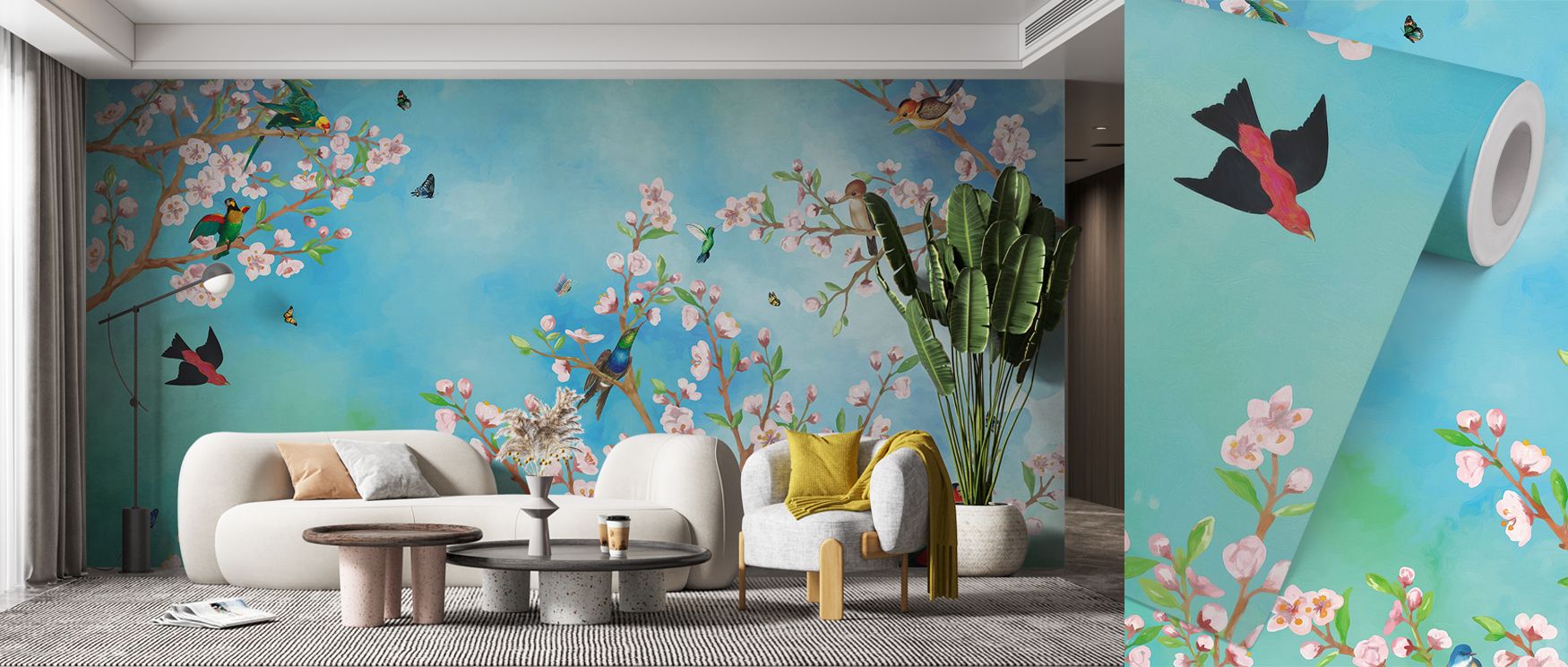 Branches stretch gracefully, their lines supporting perched figures. Sweet Tweet Wallpaper integrates these lines seamlessly, guiding eyes fluidly. Birds vary in pose. Surfaces breathe rhythm. Balance persists calmly. Imagery reads elegant. Harmony sustai