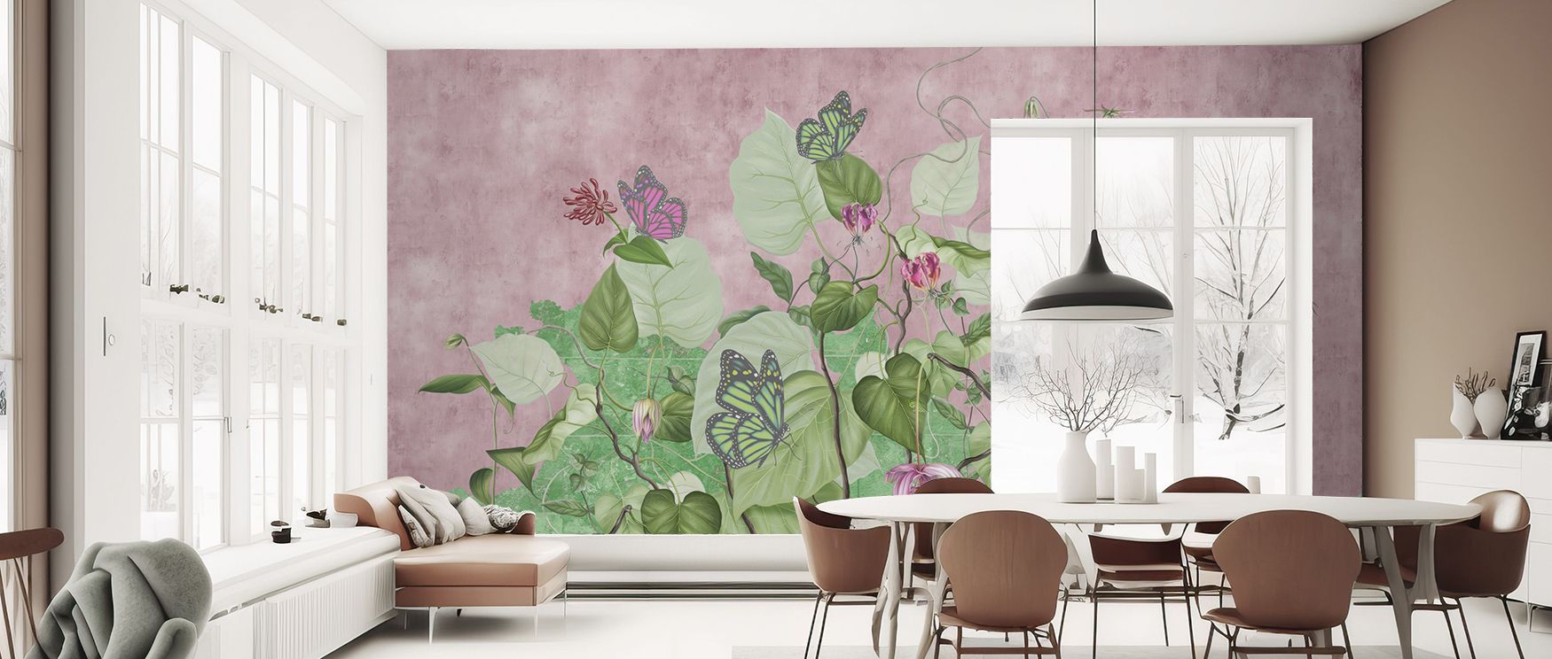 Wing edges taper with delicate curves, guiding movement across panels; The Butterfly Effect Wallpaper directs flow naturally. Study walls gain energy. Depth remains subtle. Surfaces breathe calmly. Balance persists evenly. Elegance defines imagery. Sereni