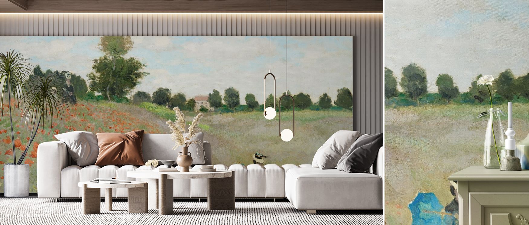 Negative space opens gaps between clusters for air; The Poppy Field near Argenteuil Wallpaper ensures openness. Offices gain clarity. Surfaces glow calmly. Imagery conveys calm. Balance defines design. Elegance continues naturally. Serenity frames mood. T