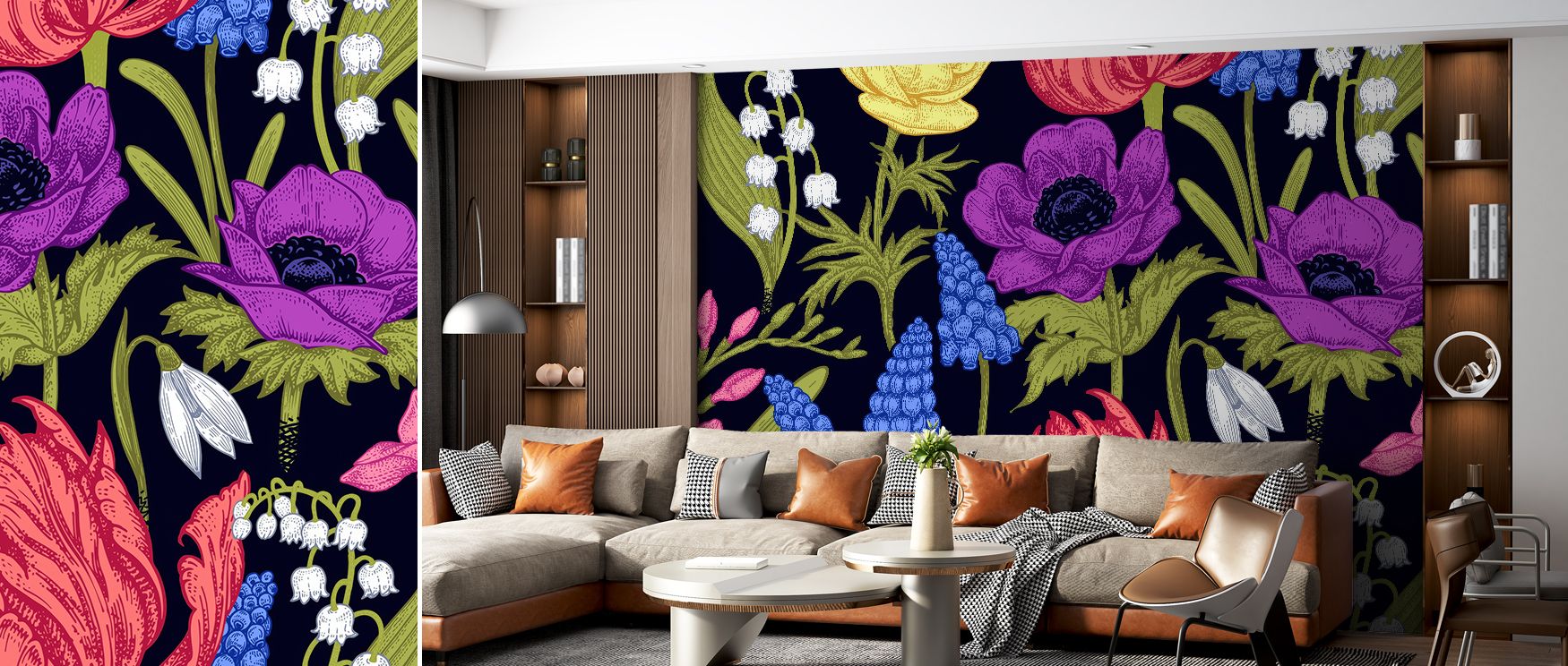 Palette centers on muted earths and shadowed greens; The Rabbits View Dark Wallpaper moderates hues carefully. Bedrooms read composed. Surfaces glow softly. Imagery conveys calm. Balance defines mood. Elegance sustains tone. Serenity defines finish. The l