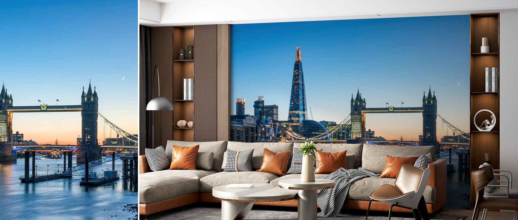 Palette focuses on grays and silvers with subtle highlights; The Shard Wallpaper sustains neutrality. Living areas feel balanced. Surfaces glow crisply. Imagery conveys calm. Balance defines skyline. Elegance persists clearly. Serenity frames composition.