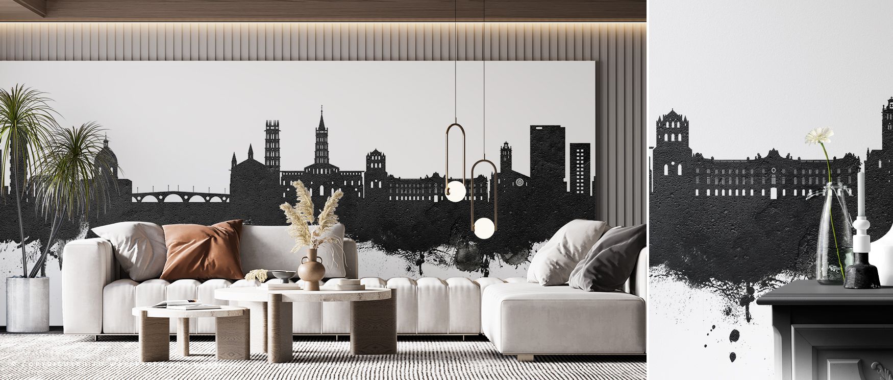 Negative space adds openness above rooftops. Toulouse France Skyline Black & White Wallpaper preserves air. Surfaces glow calmly. Imagery conveys balance. Calm persists naturally. Elegance frames rhythm. Serenity sustains skyline. The effect feels urban. 