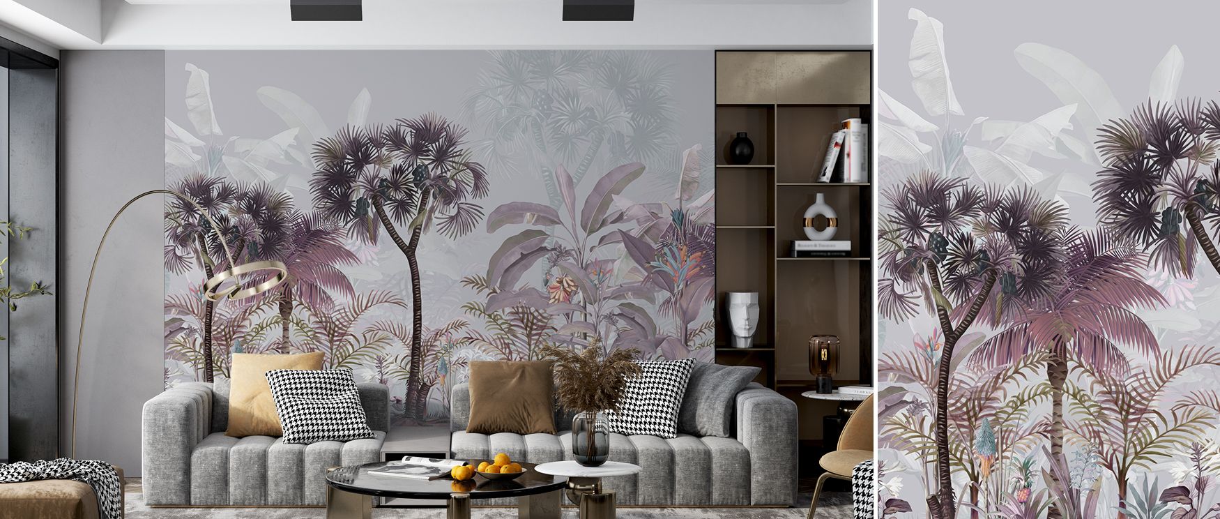 Seam contours carry major frond arcs cleanly across panels; Tropical Forest Strolls Skylight Wallpaper preserves upward flow. Living spaces gain lift. Nothing jars. Order remains. Air circulates visually. Peace endures. 