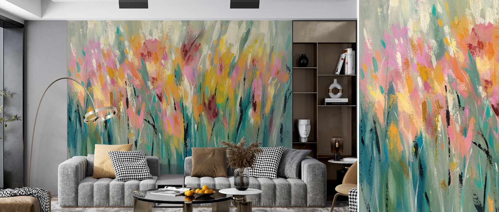 Palette leans blush, cream, and green softly; Tulip Turnpike Wallpaper tempers chroma. Bedrooms stay restful. Colors remain poised. Shadows stay light. Balance persists. Rhythm sustains. Atmosphere remains composed. The look feels refined. 