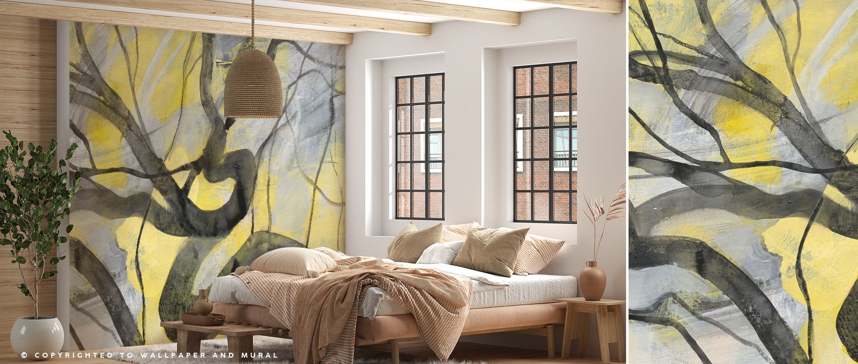 Trunks spiral upward with sculptural grace; Twisted Trees Wallpaper sustains rhythm. Bedrooms gain mystery. Surfaces glow evenly. Balance holds steady. Calmness frames design. Elegance persists clearly. Serenity endures. The mood feels refined. 