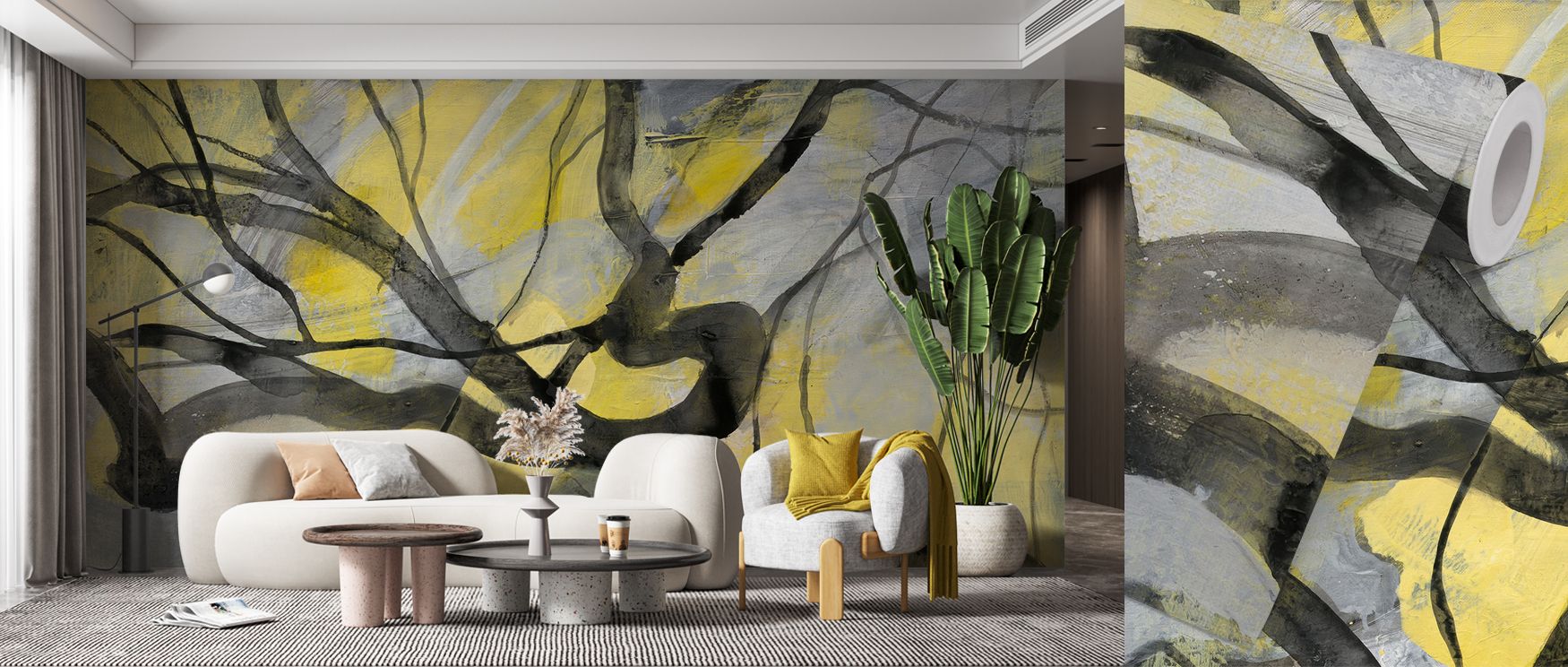 Negative sky fills gaps to prevent heaviness; Twisted Trees Wallpaper sustains openness. Offices gain freshness. Lines stay exact. Depth cues remain subtle. Rhythm holds steadily. Harmony persists naturally. The effect reads composed. 