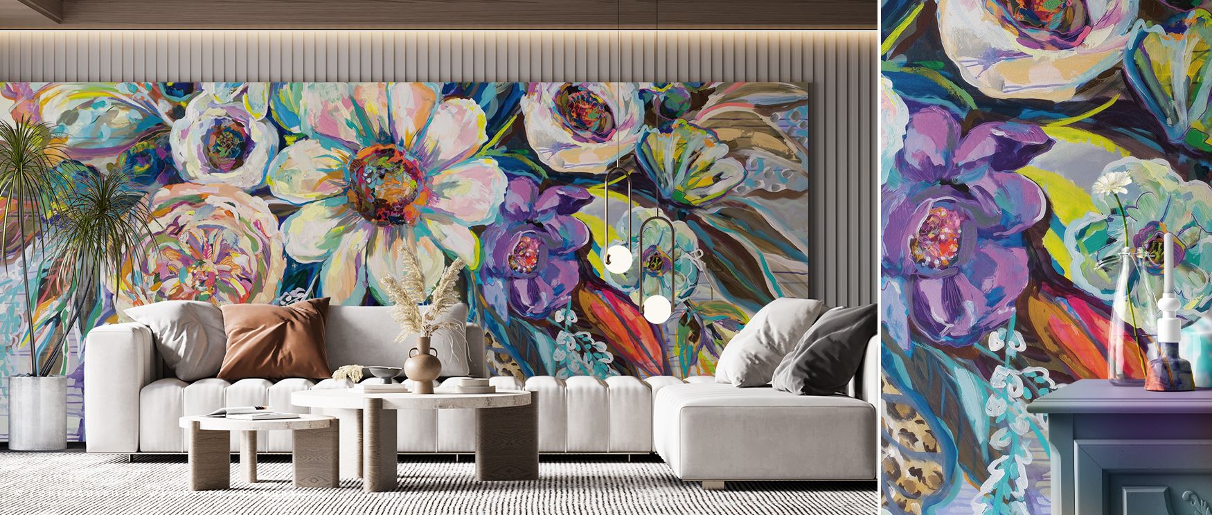 Negative space opens pockets of air between clusters. Unity Bouquets Wallpaper sustains clarity for dining areas. Surfaces remain clean. Rhythm is calm. Balance persists. Serenity defines mood. Elegance frames imagery. The scene is composed. 