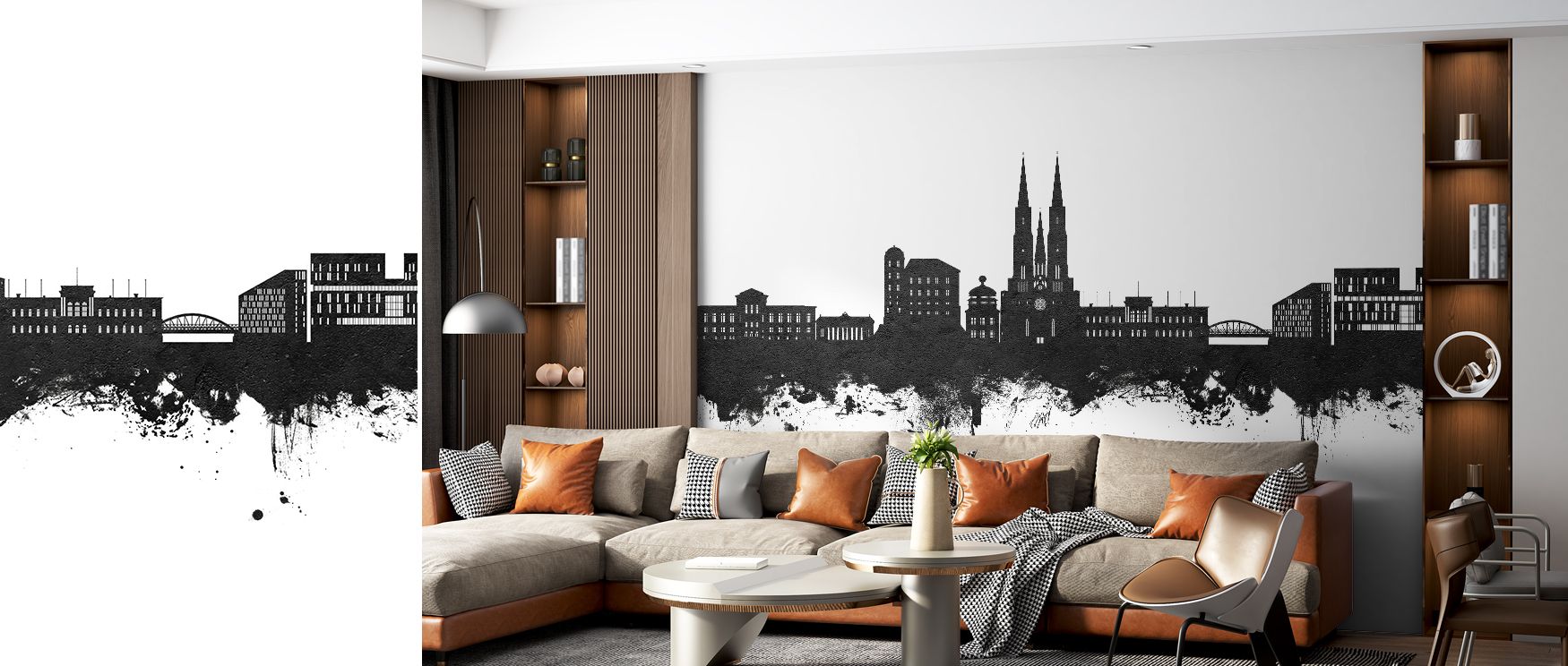 Highlights touch selective peaks sparingly. Uppsala Skyline Black & White Wallpaper manages detail gracefully in study spaces. Surfaces glow gently. Rhythm remains poised. Balance sustains tone. Serenity defines imagery. Elegance persists. The design feel