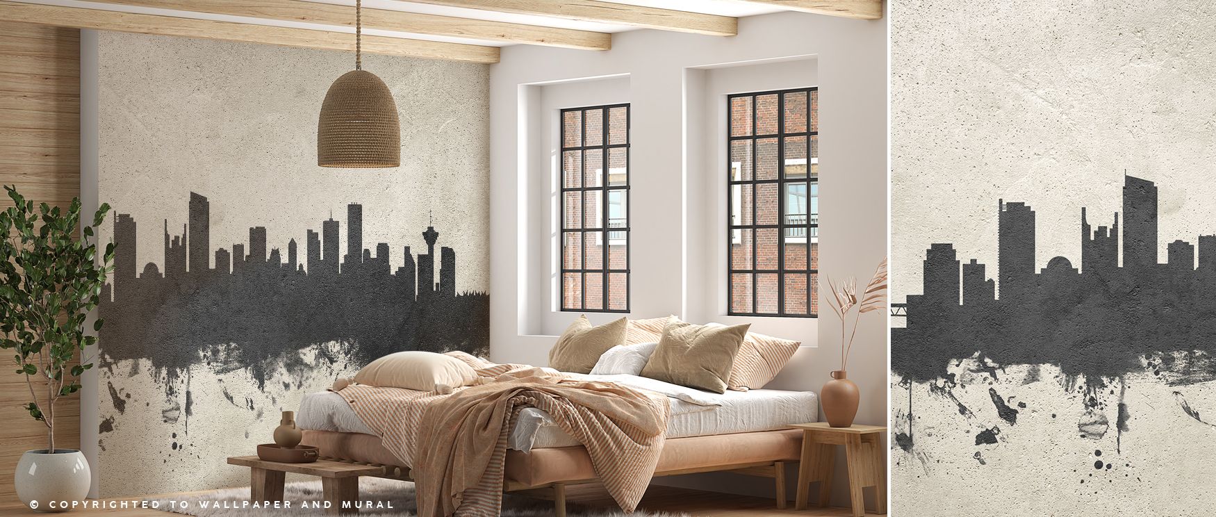 Buildings rise in tonal rhythm across pale grounds. Vancouver Canada Skyline Concrete Wallpaper enriches offices with calm presence. Surfaces glow evenly. Rhythm holds steady. Balance remains poised. Serenity defines design. Elegance frames imagery. The m