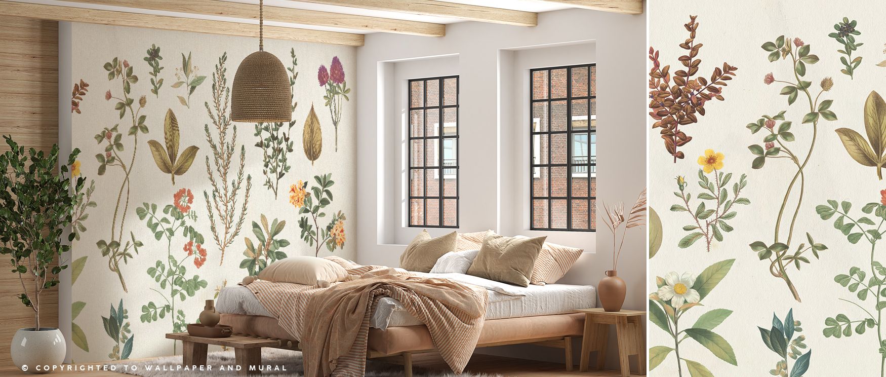 Climbing florals sweep upward in lyrical arcs. Victorian Garden Wallpaper lends bedrooms old-world calm. Petals glow softly. Leaves frame lightly. Rhythm flows gently. Balance endures. Elegance persists. The field feels romantic. 
