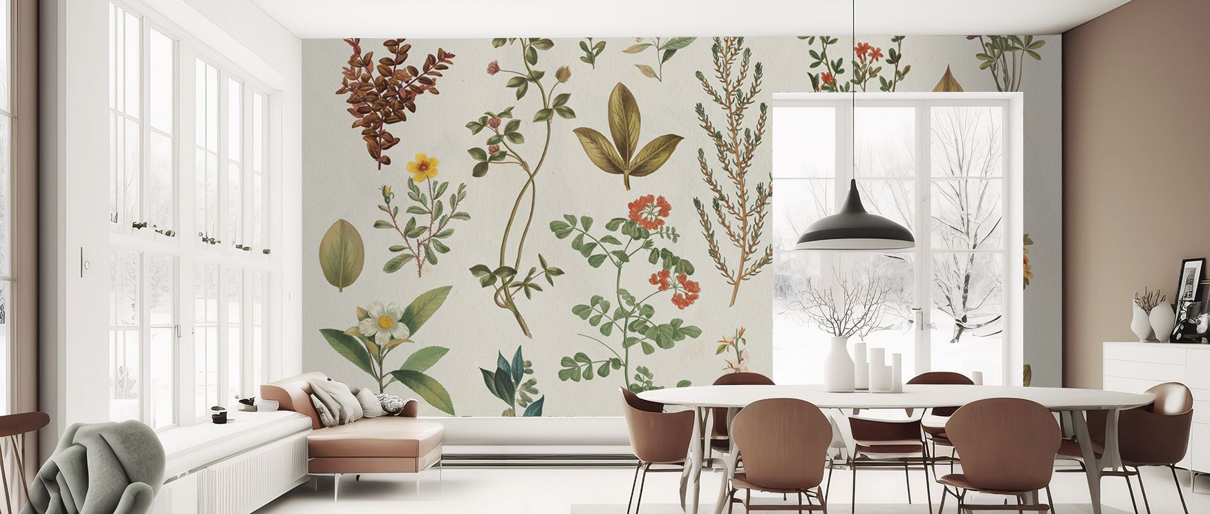 Palette leans to creams, blush, and herb greens. Victorian Garden Wallpaper tempers chroma for bedrooms. Surfaces glow warmly. Rhythm holds even. Harmony remains sure. Serenity endures. The scene feels gentle. 