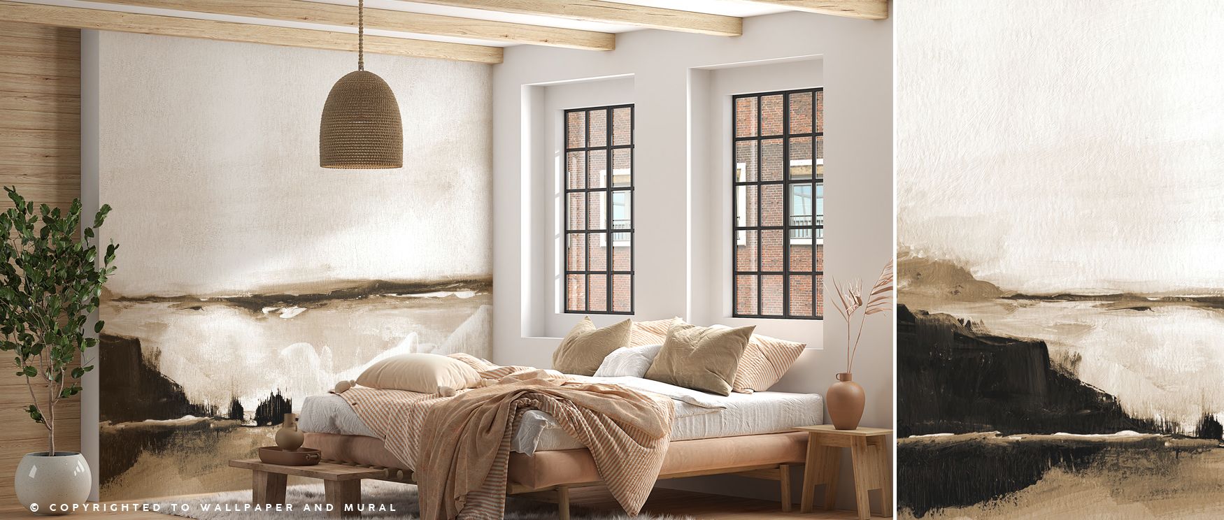 Mountain slopes extend in balanced gradations while tree clusters anchor the design. Vintage Landscape Mountainside Wallpaper enriches living rooms with calm nostalgia. Rhythm flows steadily. Depth feels natural. Serenity holds. Elegance defines tone. The