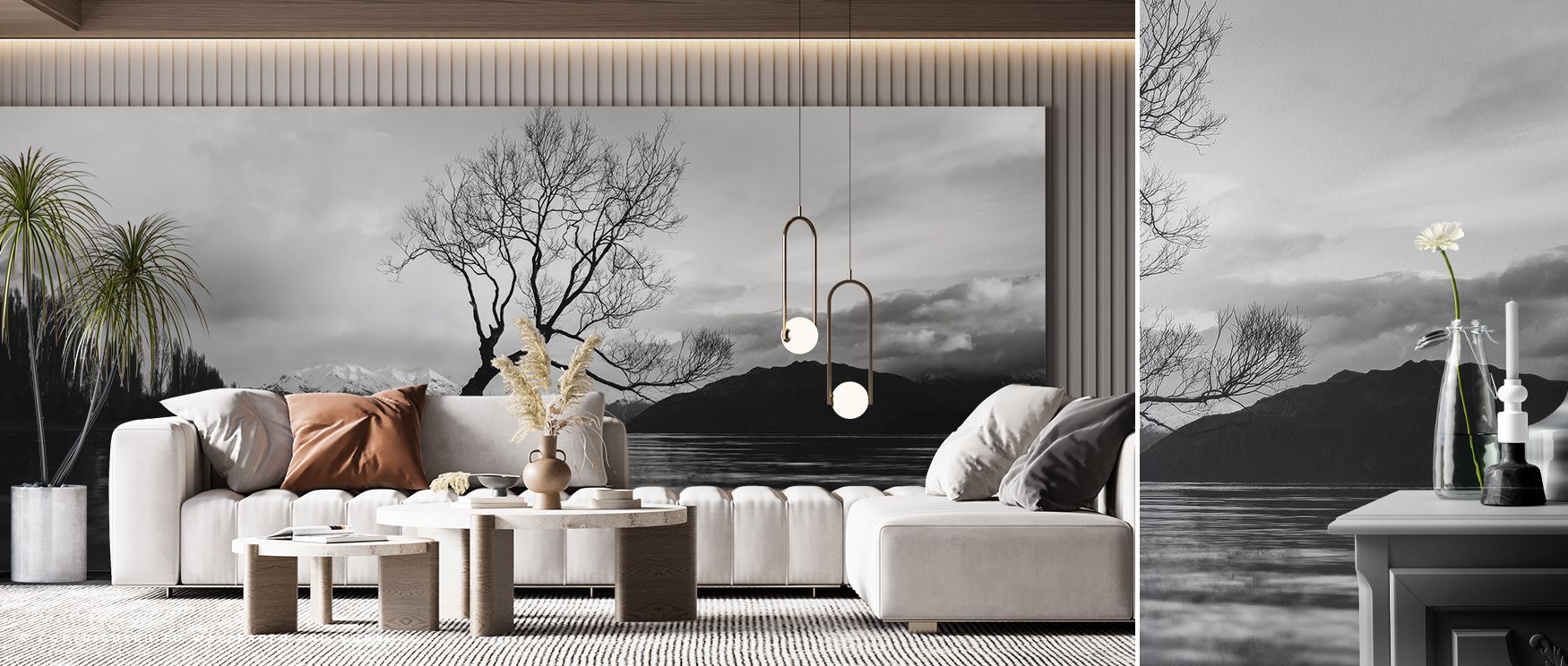 Subtle tones and gentle movement bring harmony into interiors with the Wanaka Tree Wallpaper. Its design echoes calm waters and natural balance, creating restful spaces ideal for bedrooms or living rooms. This imagery enriches walls with quiet artistry, o