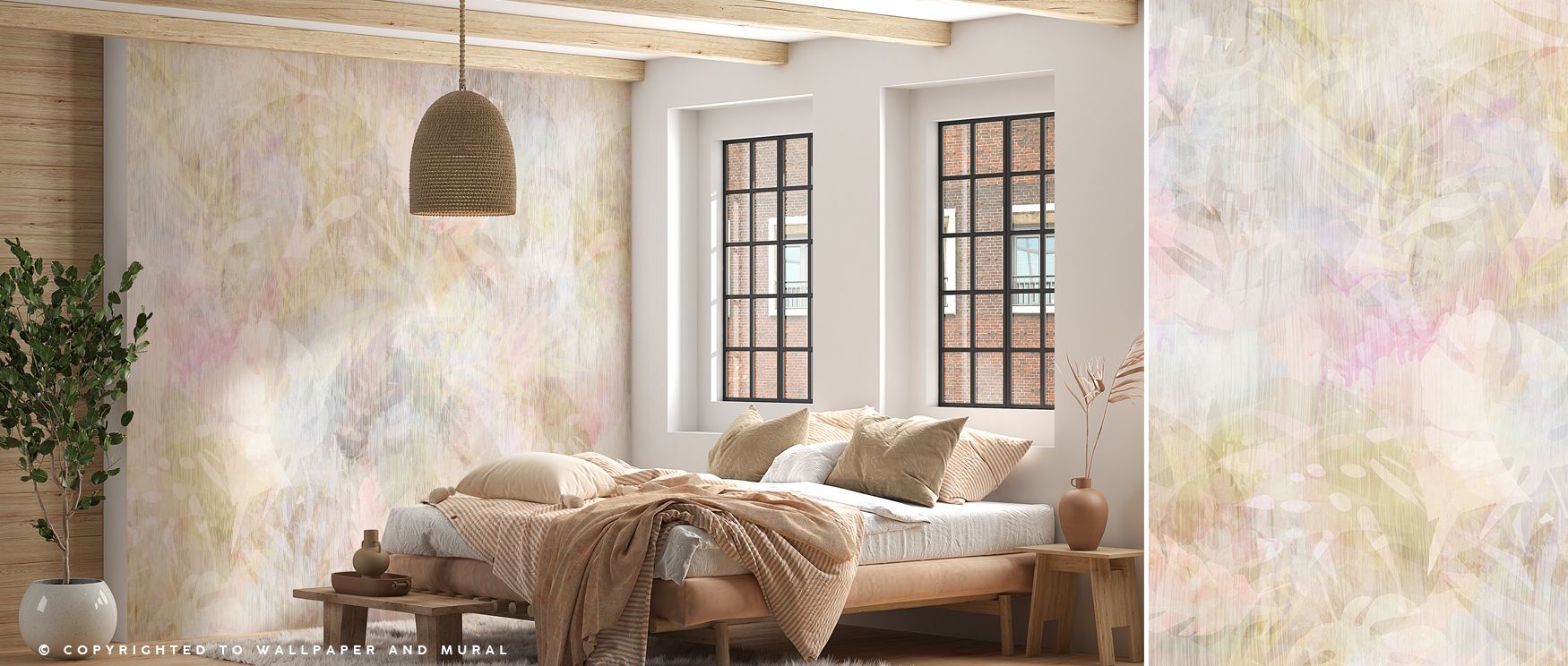 Washed Tropic Wallpaper flourishes with layered tropical foliage, filling walls with vibrancy and detail. Its design brings natural abundance indoors, perfect for energizing living rooms or refreshing bedrooms. Artistic leaves and organic movement create 