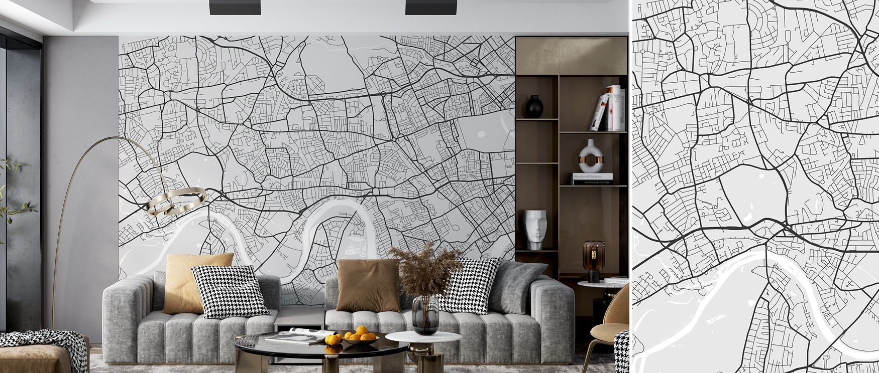Subtle grey tones balance artistry and sophistication in the West London Grey Wallpaper. Its design enriches bedrooms with calm refinement, living rooms with charm, and offices with cultural expression, offering modern elegance. 
