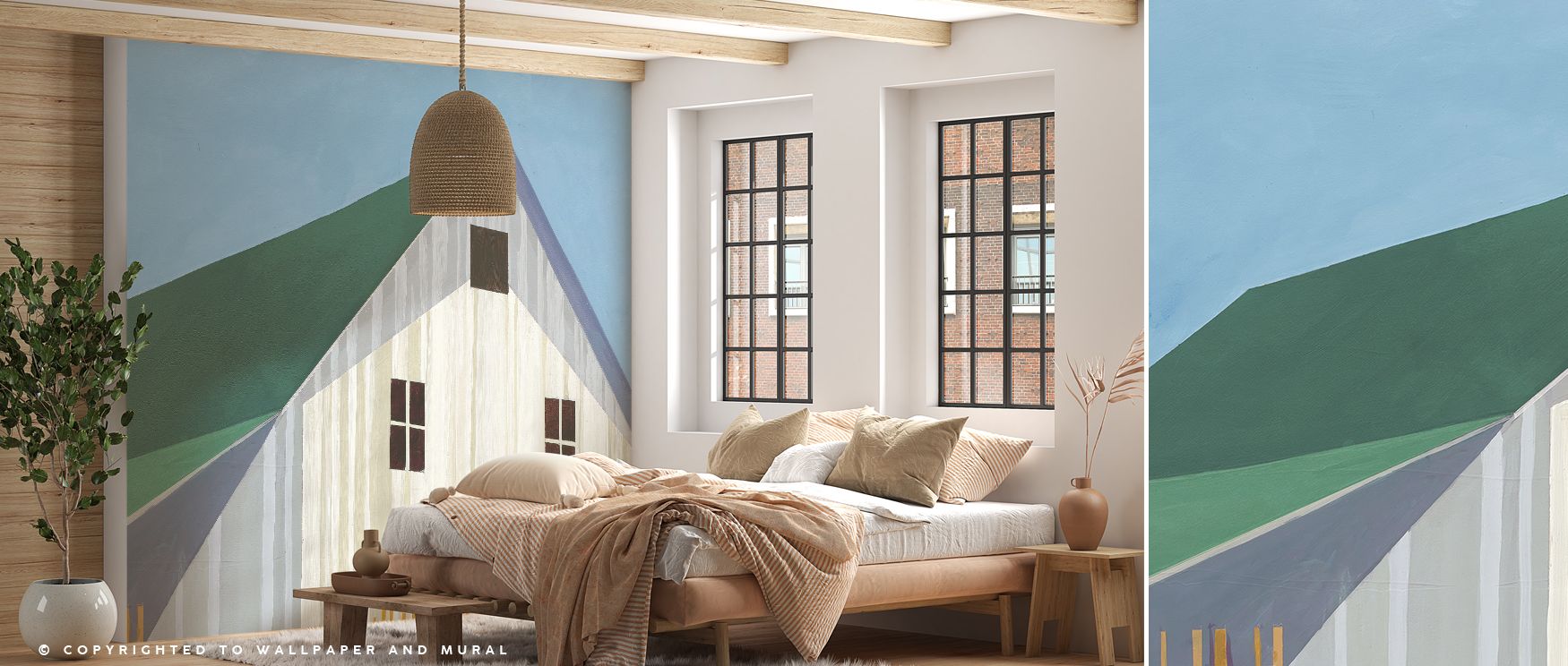 Wheat Fields Views Wallpaper depicts flowing golden fields with graceful detail. The design balances soft lines with textured imagery, presenting natural charm and calm elegance through harmonious tones that reflect timeless serenity and poetic artistry. 