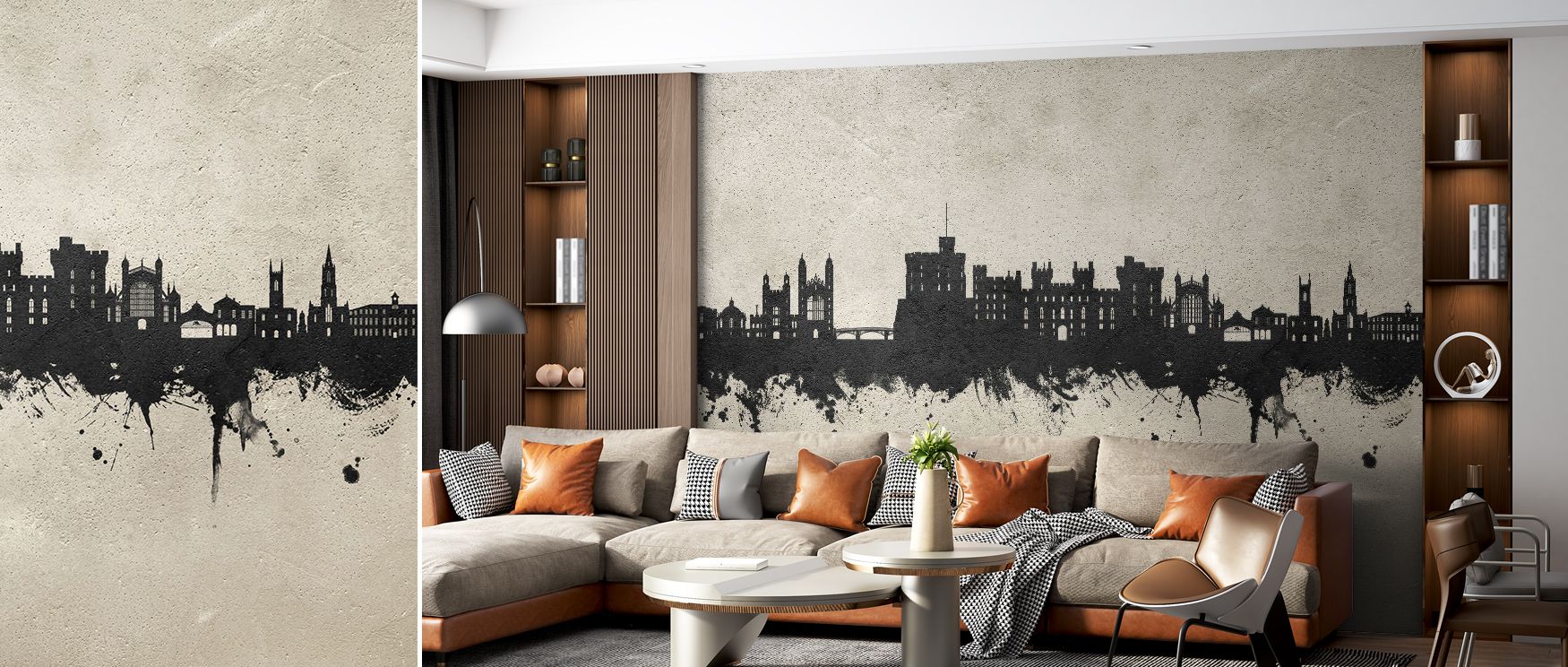 Concrete-inspired tones highlight the Windsor England Skyline Concrete Wallpaper, where architectural imagery is presented with clarity. Its composition balances tradition and modern design, uplifting offices, bedrooms, and shared interiors with stylish c