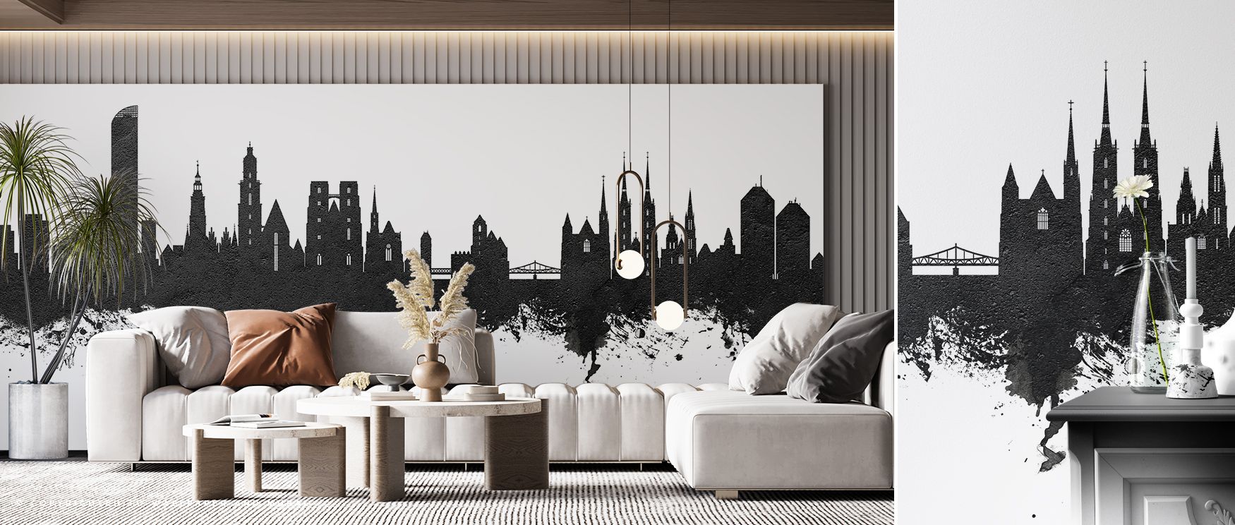 Wroclaw Poland Skyline Black & White Wallpaper presents architectural charm through bold contrasts. Its design reflects cultural depth and modern sophistication, enriching bedrooms, offices, or living rooms with refined artistry and timeless identity. 