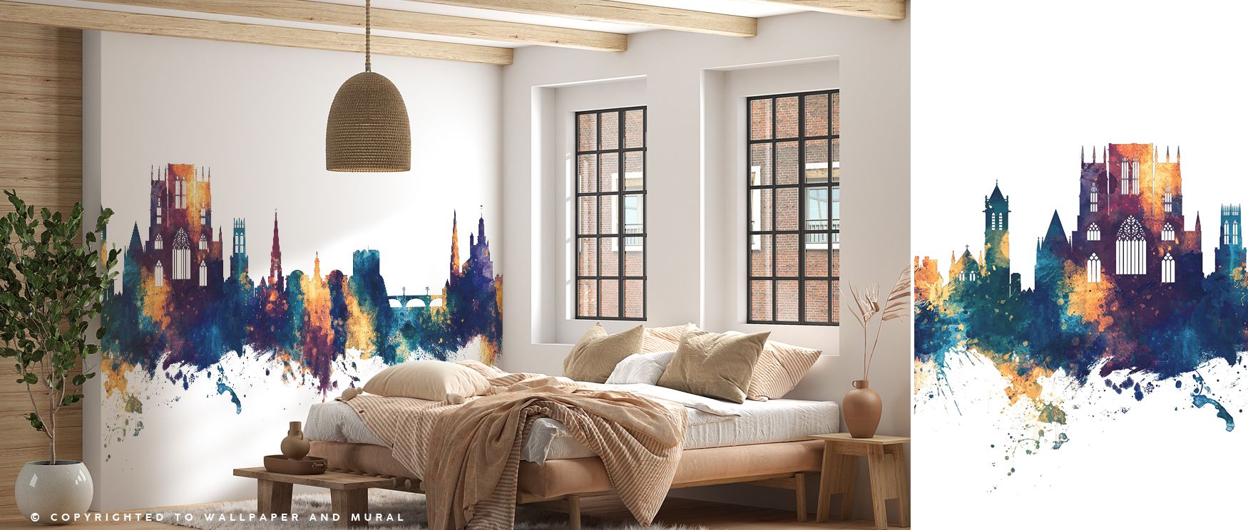 The York England Skyline Blue & Bronze Wallpaper captures cultural charm through architectural silhouettes. Its design blends deep tones with refined artistry, enriching bedrooms, offices, or living rooms with cultural refinement and modern elegance. 