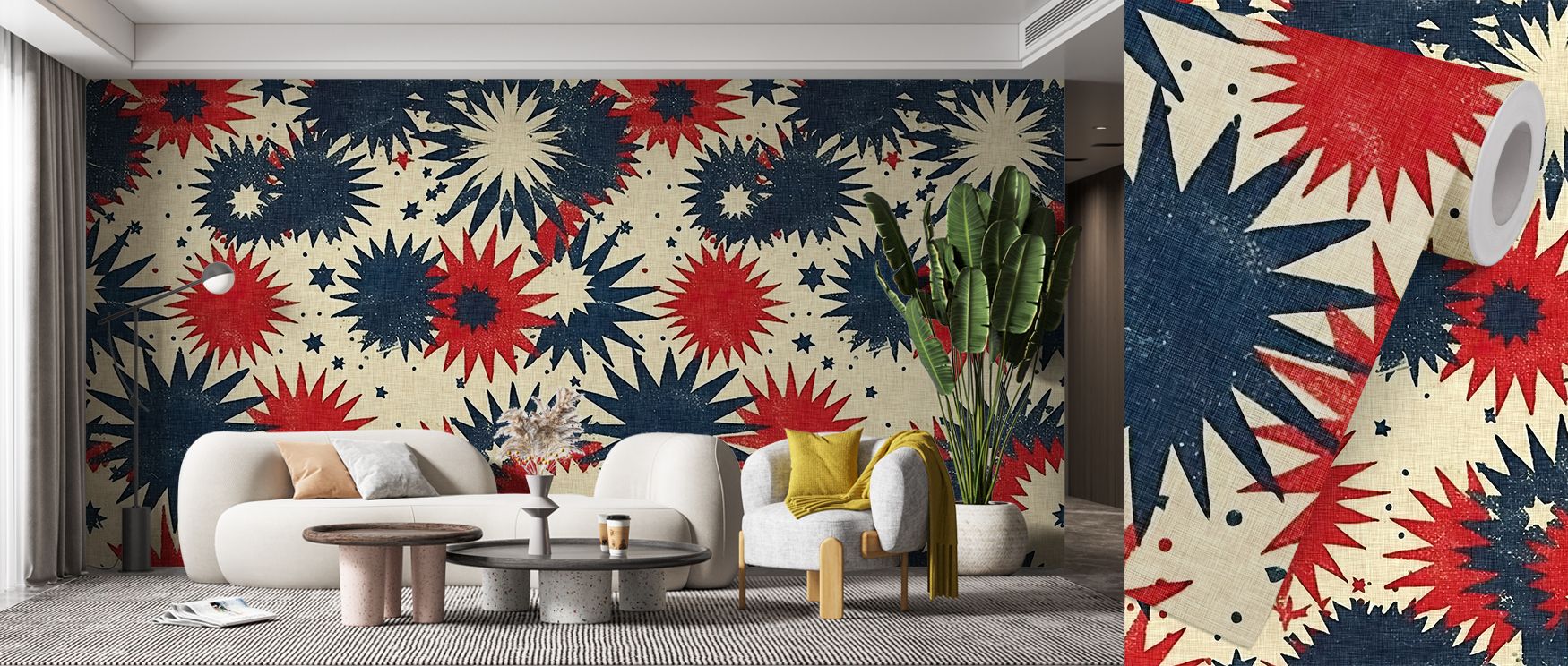 Festive brilliance defines the 4th of July Fireworks Premium Wallpaper, with vibrant fireworks arranged in expressive rhythm. Its imagery uplifts bedrooms, offices, or shared interiors with celebratory artistry and patriotic charm. 