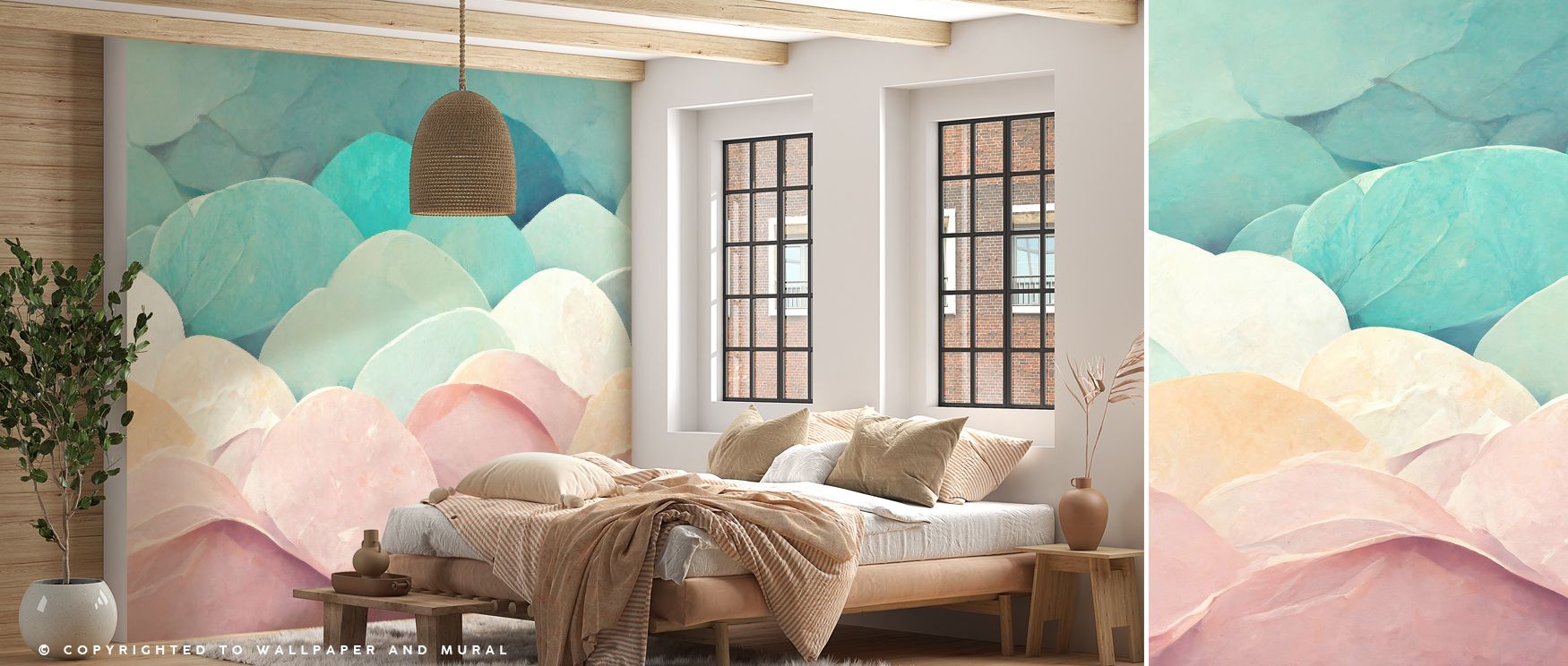 Abstract Petals Wallpaper embodies elegance through expressive forms and layered contrasts. Its design enriches bedrooms, offices, or living rooms with modern artistry and dynamic decorative rhythm. 