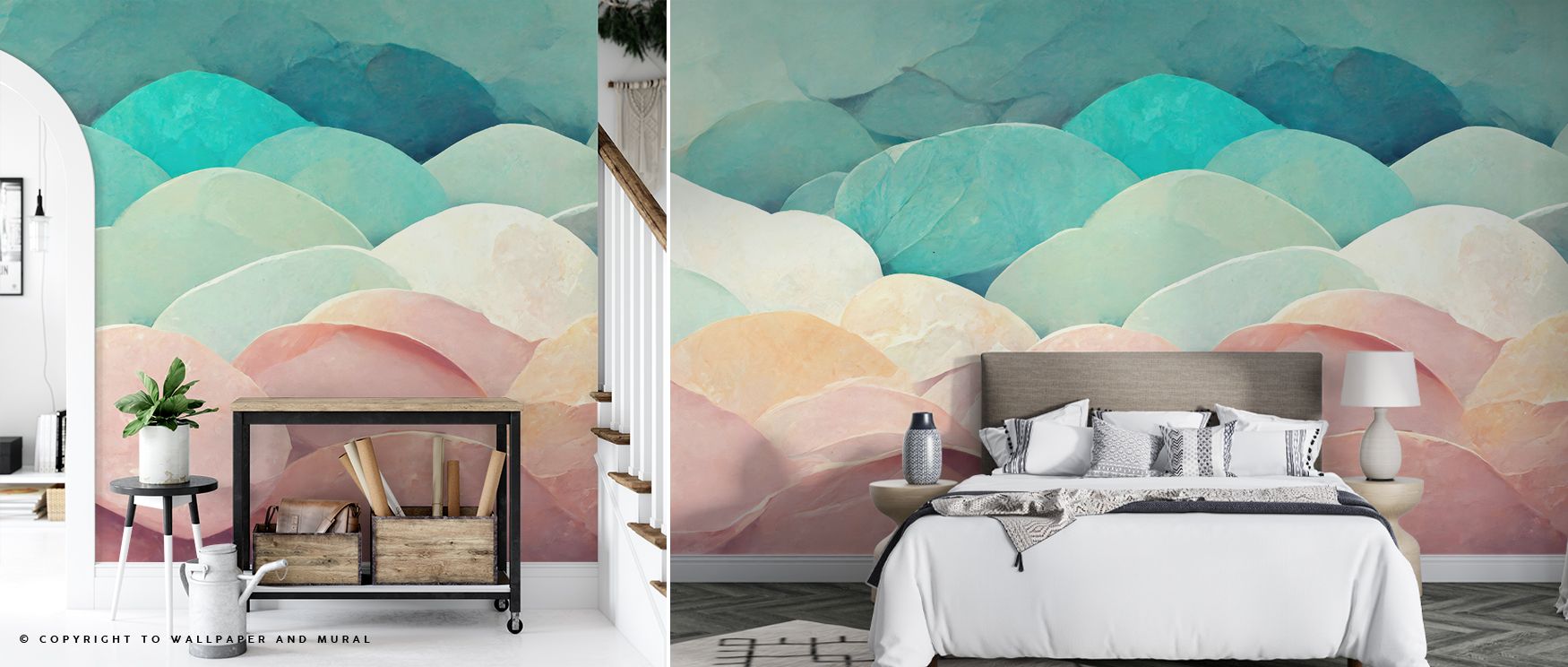 Abstract Petals Wallpaper embodies dynamic rhythm with petal-inspired forms. Its imagery reflects contemporary artistry, enriching bedrooms, offices, or living rooms with stylish sophistication and expressive balance. 
