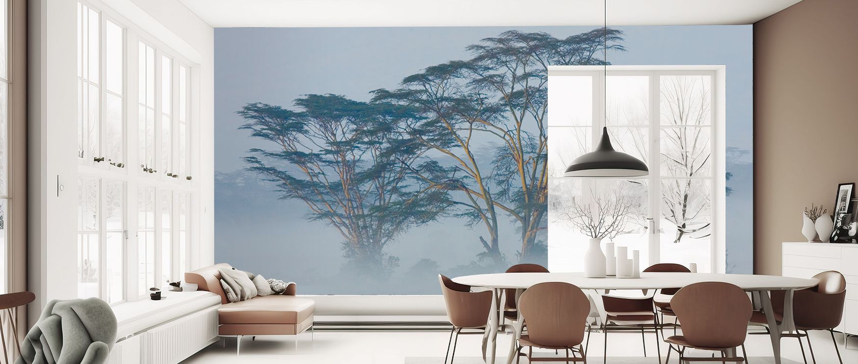 Expressive branches define the Acacia Pride Wallpaper, creating refined compositions. Its imagery conveys natural artistry, uplifting bedrooms, offices, or shared interiors with vitality and decorative sophistication. 