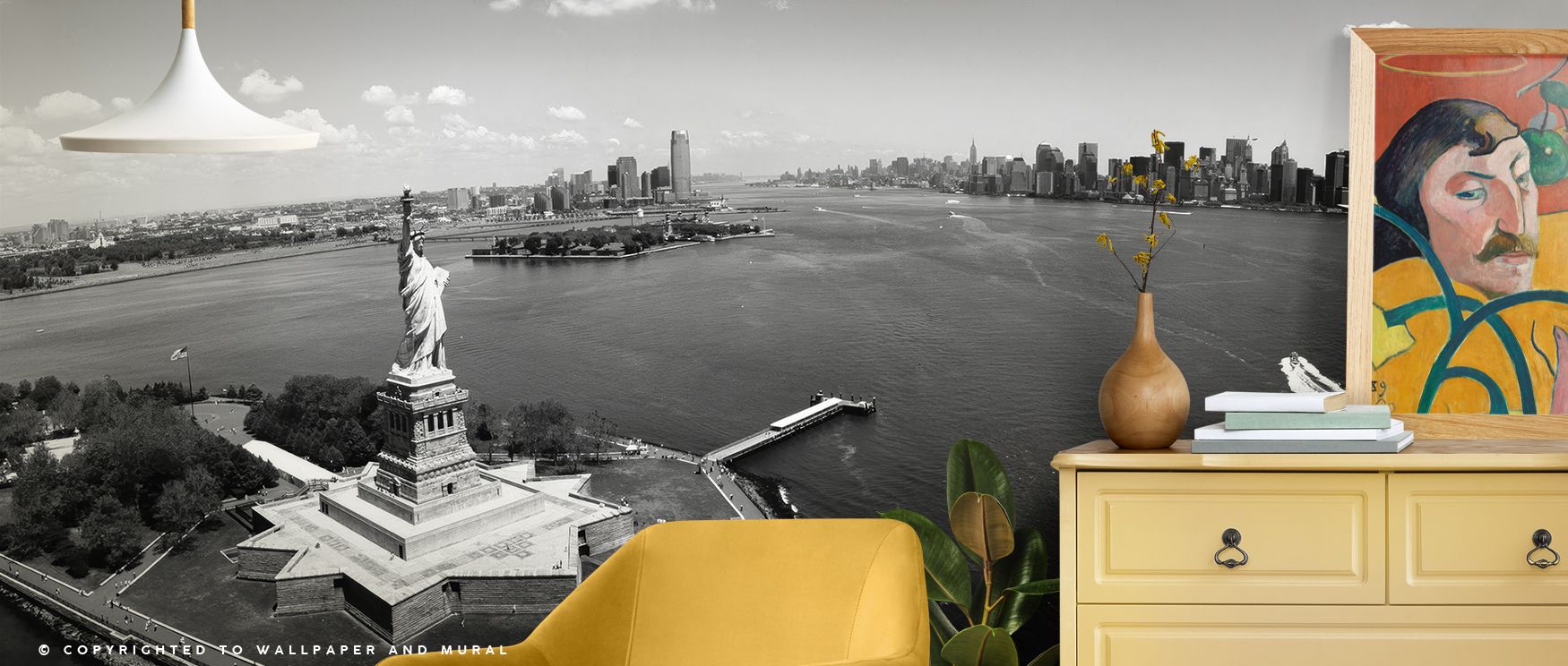 Patriotic artistry defines the Aerial Liberty Wallpaper, capturing elevated views of liberty. Its imagery conveys heritage and grandeur, enriching bedrooms, offices, or shared spaces with cultural charm and decorative balance. 