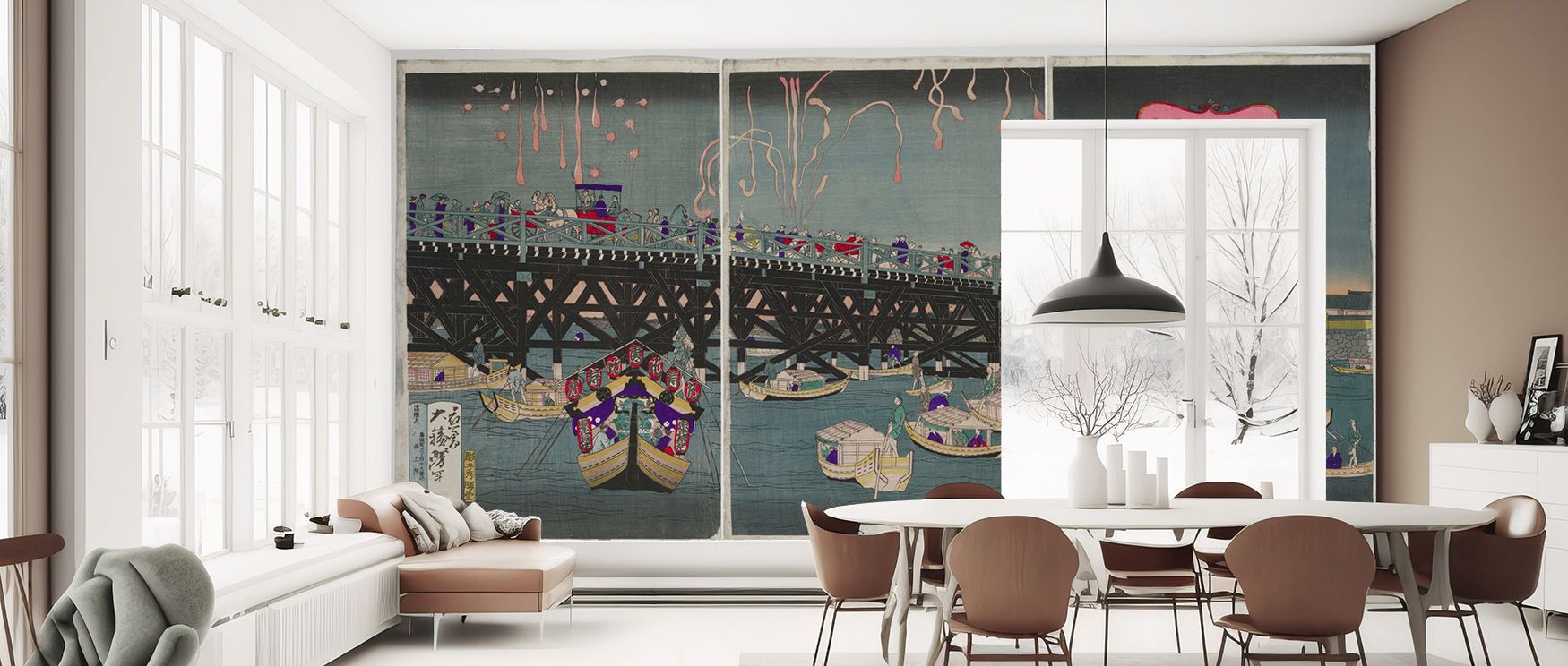 Ancient Fireworks Wallpaper embodies celebratory refinement with expressive imagery. Its design conveys heritage and artistry, enriching bedrooms, offices, or living areas with decorative charm and festive sophistication. 