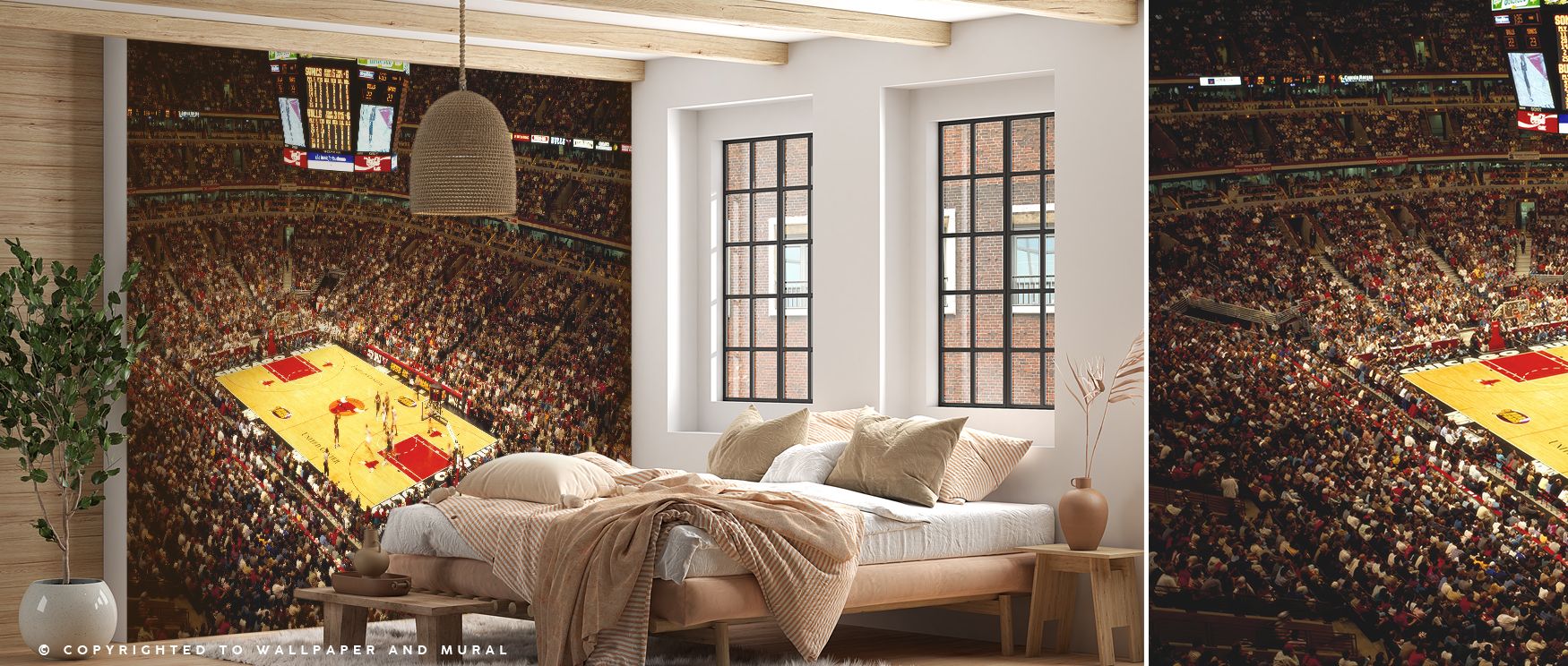 Basketball Dreams Wallpaper embodies athletic refinement with dynamic compositions. Its design conveys vitality, uplifting bedrooms, game rooms, or living rooms with decorative artistry and lively charm. 
