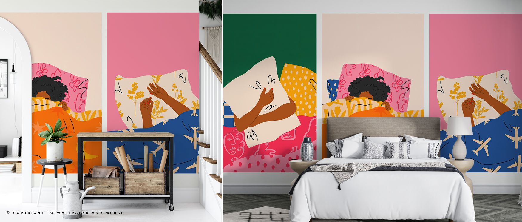 Story-inspired imagery defines the Bedtime Stories Wallpaper, arranged with playful tones. Its design conveys refinement, enriching nurseries, bedrooms, or shared interiors with decorative artistry and joyful resonance. 