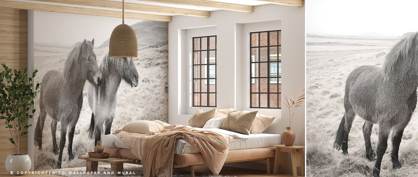 Bjarni And Imir Wallpaper embodies whimsical artistry through storytelling imagery. Its design conveys refinement, uplifting bedrooms, nurseries, or living areas with decorative charm and imaginative resonance. 