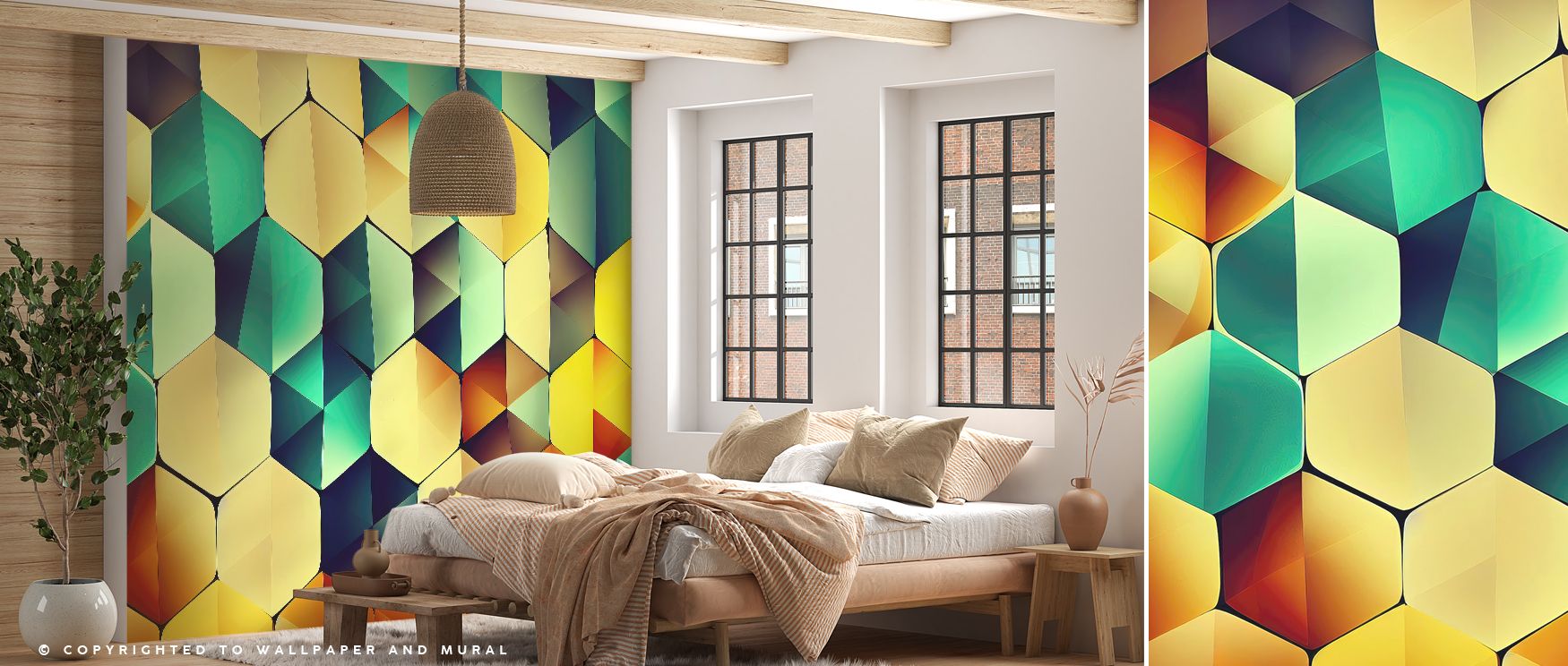 Blurry Diamond Scales Wallpaper captures balance in blurred forms, transforming walls with depth. Offices thrive with sophistication, bedrooms relax with comfort, and living rooms energize with artistic vibrancy.
