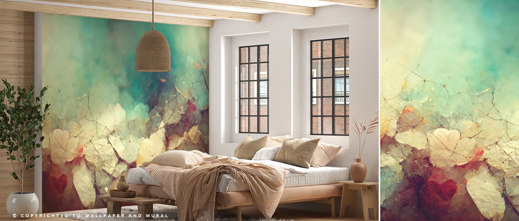 Artistic expression unfolds in Broken Flowers Wallpaper, where blossoms carry abstract strength. This wallpaper enhances bedrooms with balance, living rooms with brightness, and offices with refinement, embodying a perfect blend of vitality and decorative