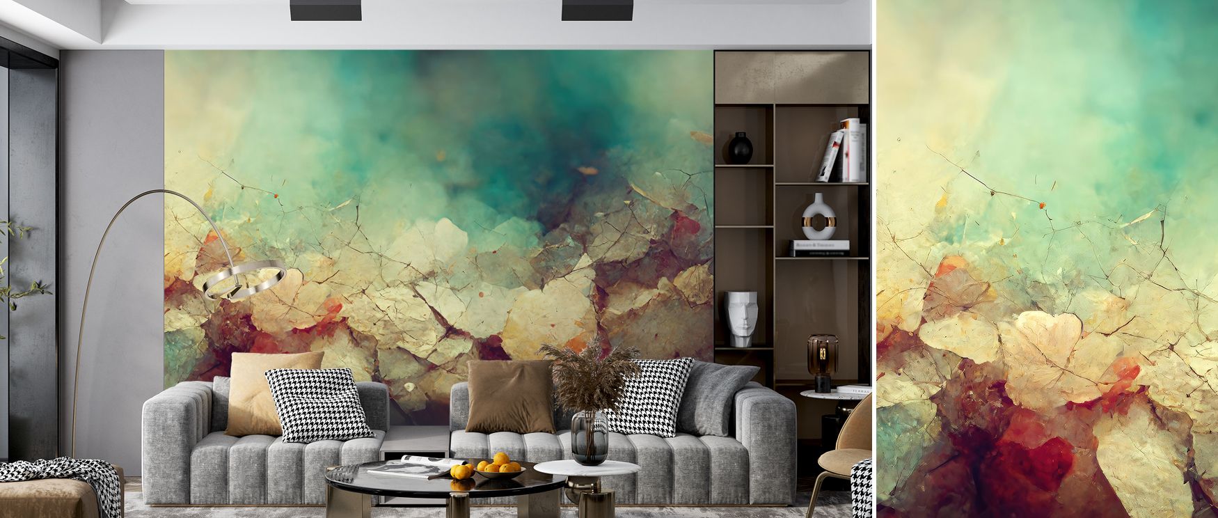 Modern freshness emerges in Broken Flowers Wallpaper through expressive blossoms. Its versatile pattern creates cozy comfort for bedrooms, inspiring style for offices, and lively conversation energy in living rooms, offering walls artistic sophistication.