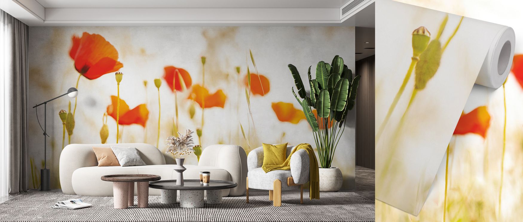 Elegance shines through Buds in Focus Wallpaper, where buds appear alive with subtle motion. This design enriches bedrooms with gentle calm, offices with thoughtful character, and living rooms with lively atmosphere, blending artistry and floral charm.