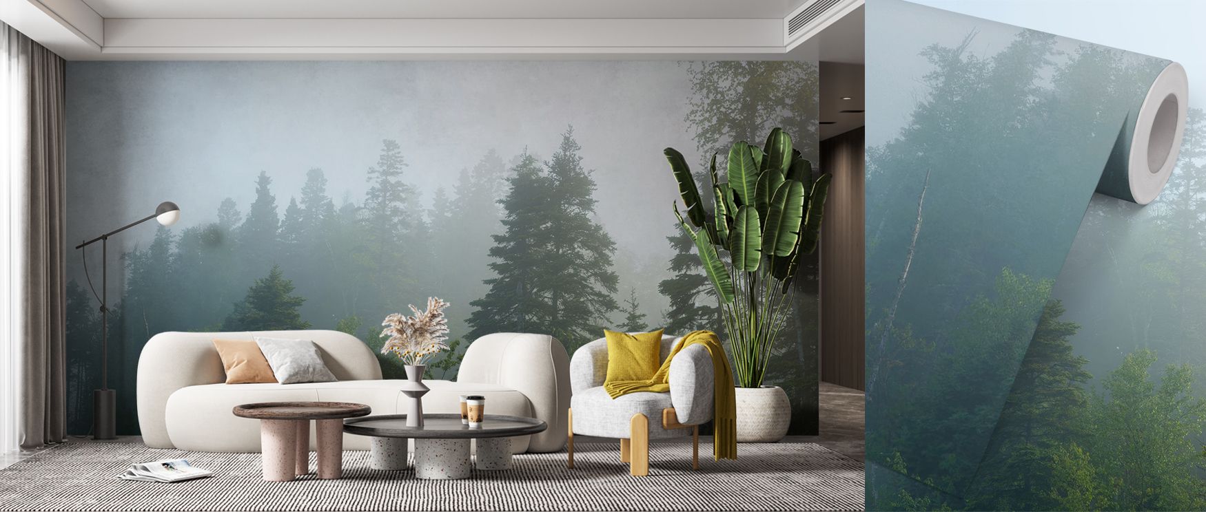 The Canadian Fog Wallpaper blends atmosphere and subtle depth, using soft gradients that feel immersive, creating an ideal mood for bedrooms and offices where focus and relaxation are equally desired. 