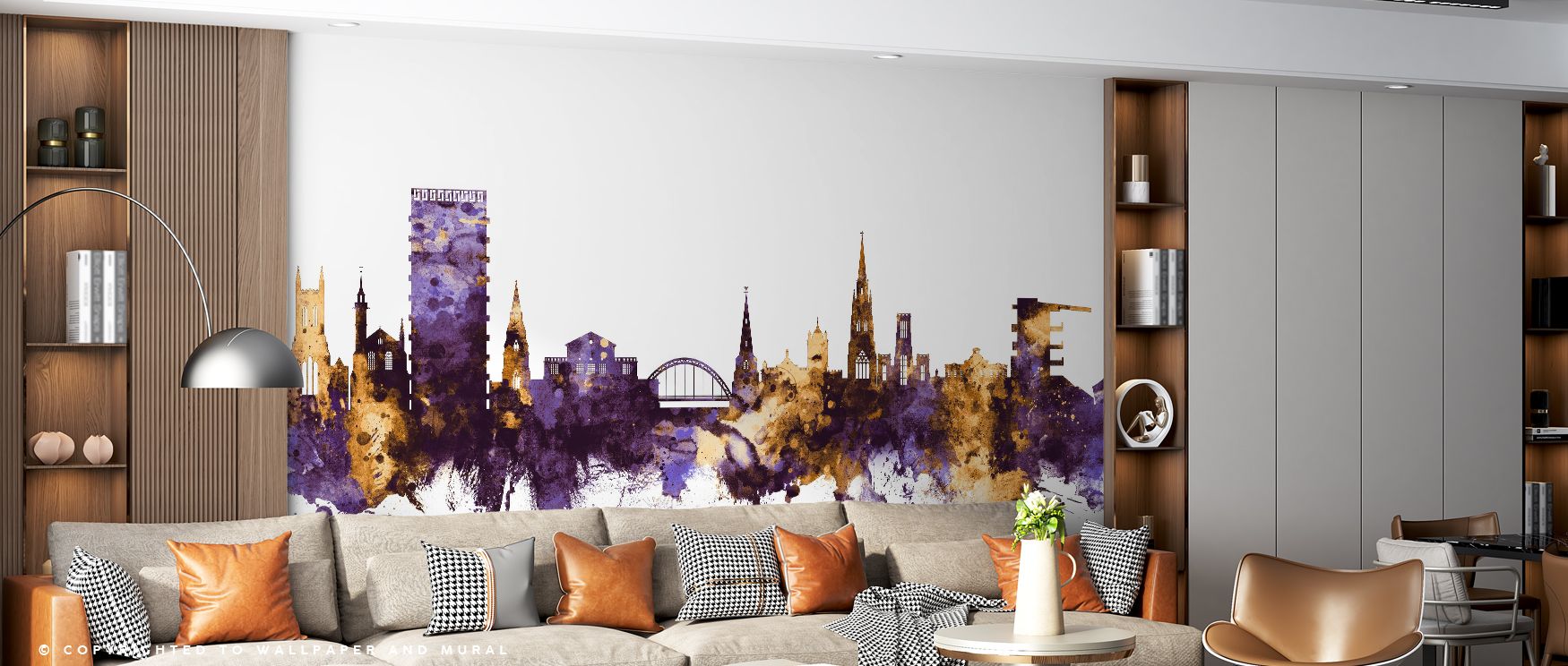 Cheltenham England Skyline Purple & Gold Wallpaper creates harmony between bold color and refined composition. Its luminous palette surrounds walls with richness, bringing atmosphere of grandeur into modern interiors while enhancing bedrooms, offices, or 
