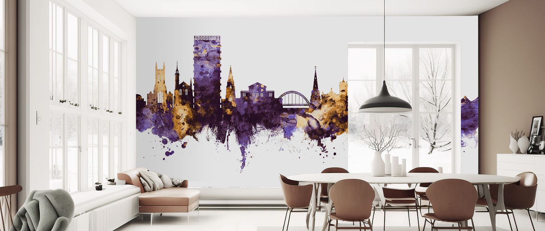 Cheltenham England Skyline Purple & Gold Wallpaper offers visual richness that celebrates architecture through bold tones, surrounding interiors with energy and depth. Its artistry highlights iconic forms, turning living rooms or bedrooms into radiant spa