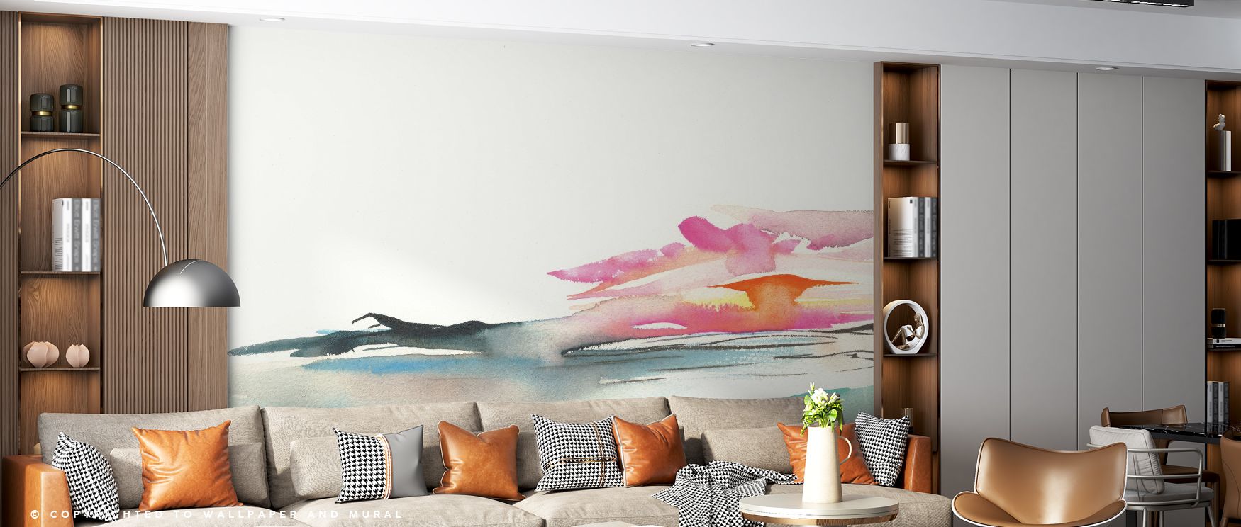Coastal Sunset Wallpaper creates balance of brilliance and serenity, turning interiors into luminous retreats filled with energy. Its artistry enriches bedrooms, offices, or living spaces with atmosphere of calm elegance and charm, surrounding homes with 