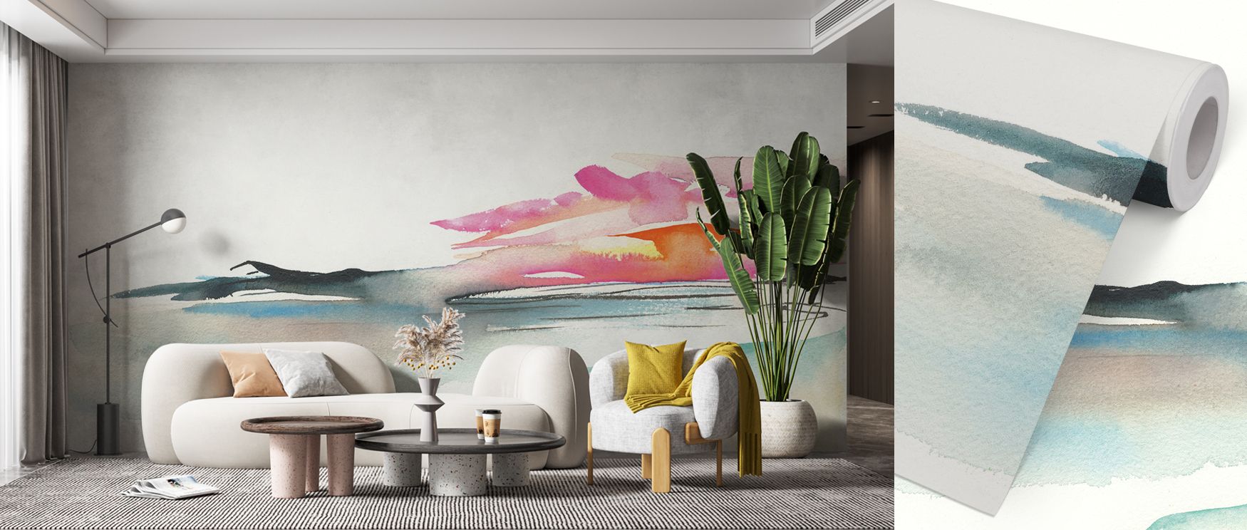 A radiant vision unfolds in Coastal Sunset Wallpaper, surrounding interiors with luminous atmosphere that combines warmth and serenity. Its artistry transforms bedrooms, offices, or living spaces into retreats filled with vibrancy, balance, and daily insp