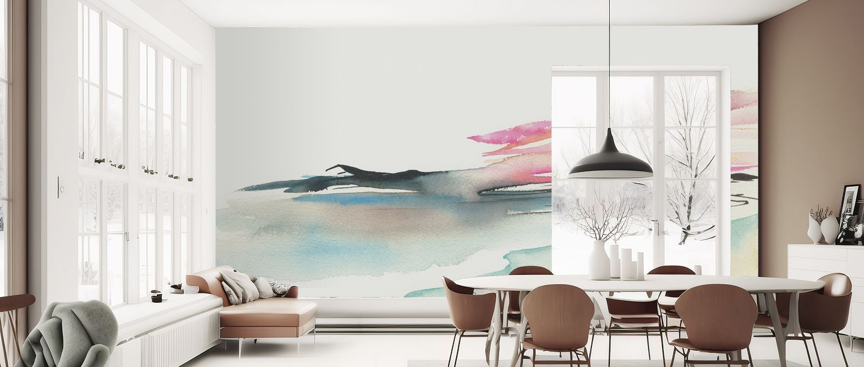 Coastal Sunset Wallpaper embodies artistry of horizon, surrounding interiors with glowing tones of brilliance. Its compositions transform bedrooms, offices, or living rooms into peaceful retreats filled with calm energy, charm, and creative atmosphere, of