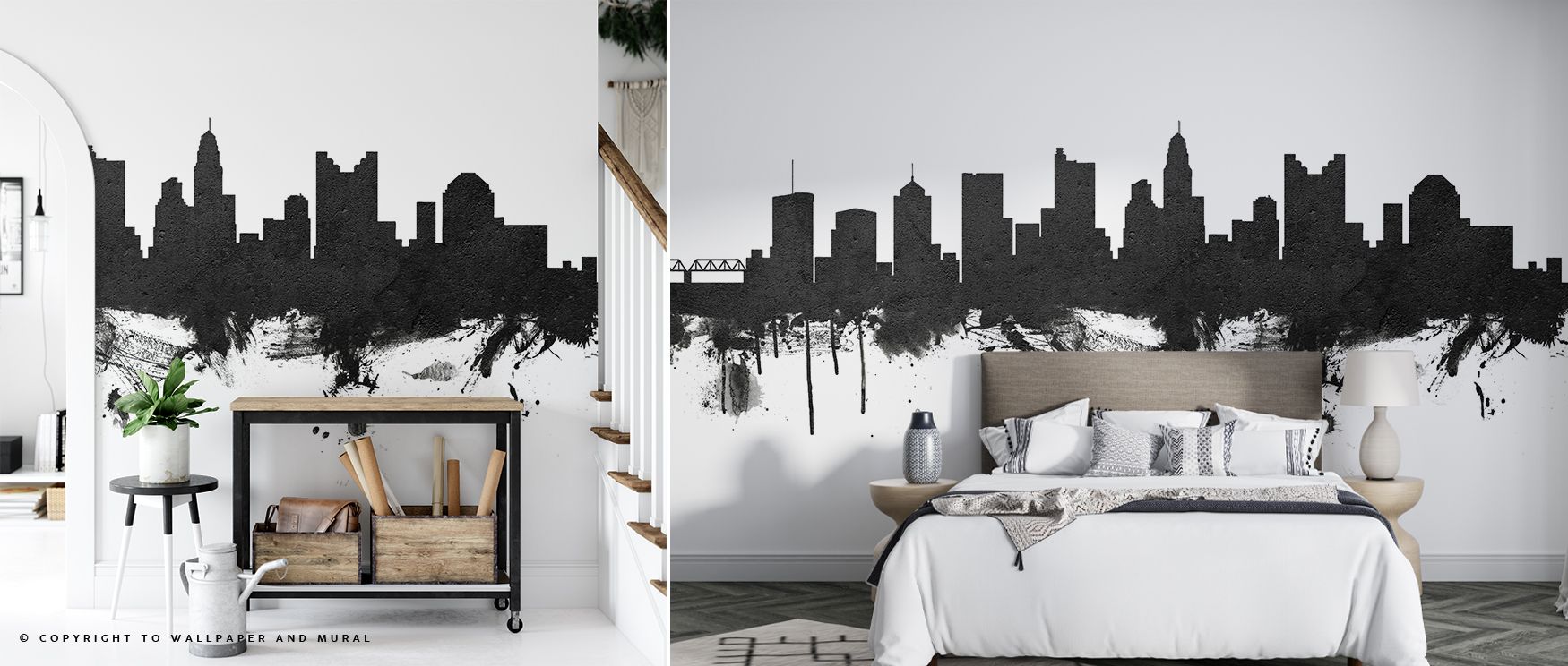 Columbus Ohio Skyline Black & White Wallpaper creates immersive atmospheres, surrounding interiors with artistry and cultural pride. Its monochrome tones highlight architectural details, enhancing bedrooms, offices, or stylish living areas with timeless e