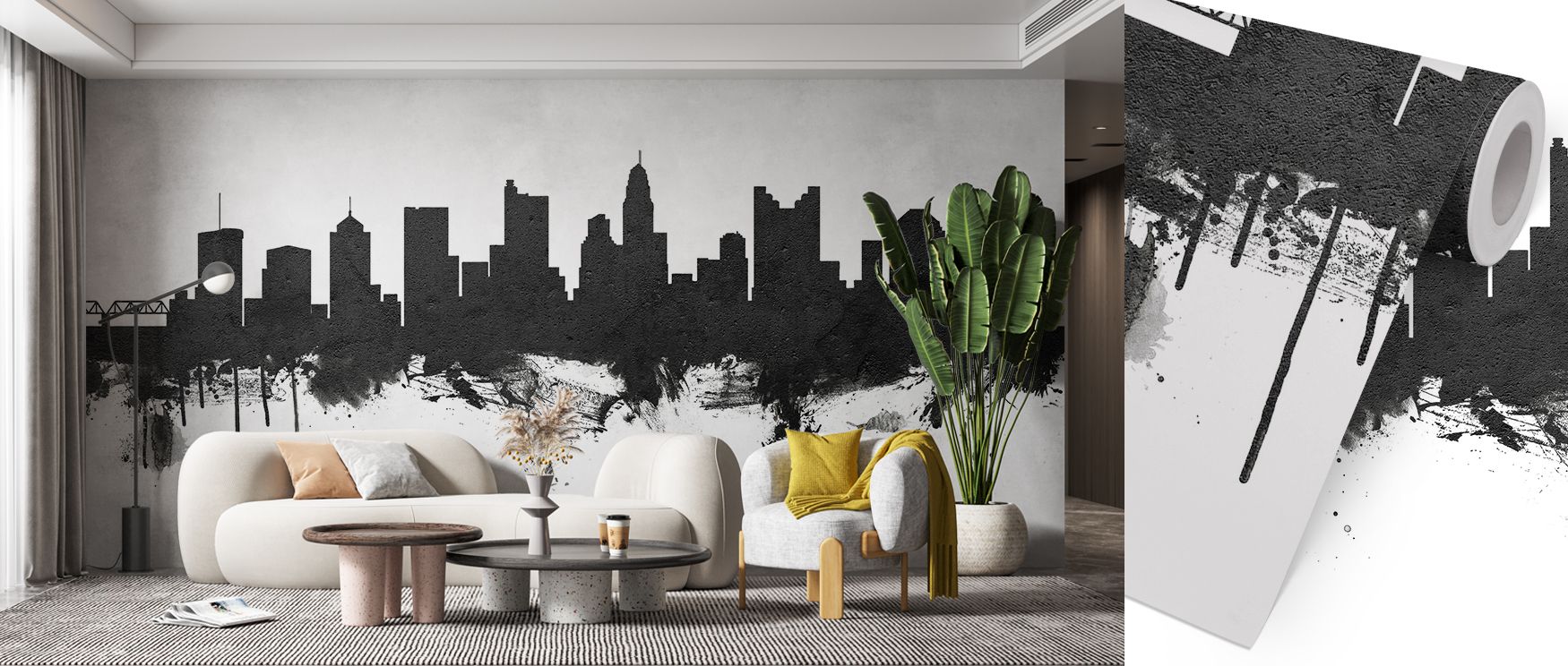 Columbus Ohio Skyline Black & White Wallpaper conveys sophistication with simplicity, surrounding interiors with rhythm of contrasts. Its compositions enrich bedrooms, offices, or living spaces with artistic calm, turning blank walls into timeless reflect