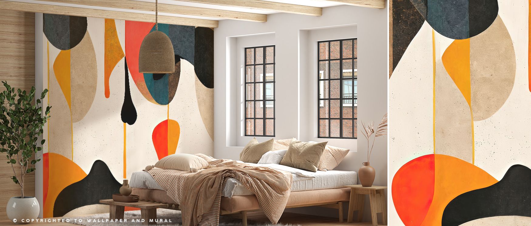 Along a skyline that almost breathes, the Cyborg Hills Wallpaper connects valleys with fine, luminous lines, a motif that steadies the eye and quiets visual clutter, making small apartments feel composed and larger rooms feel focused, ideal for open plans