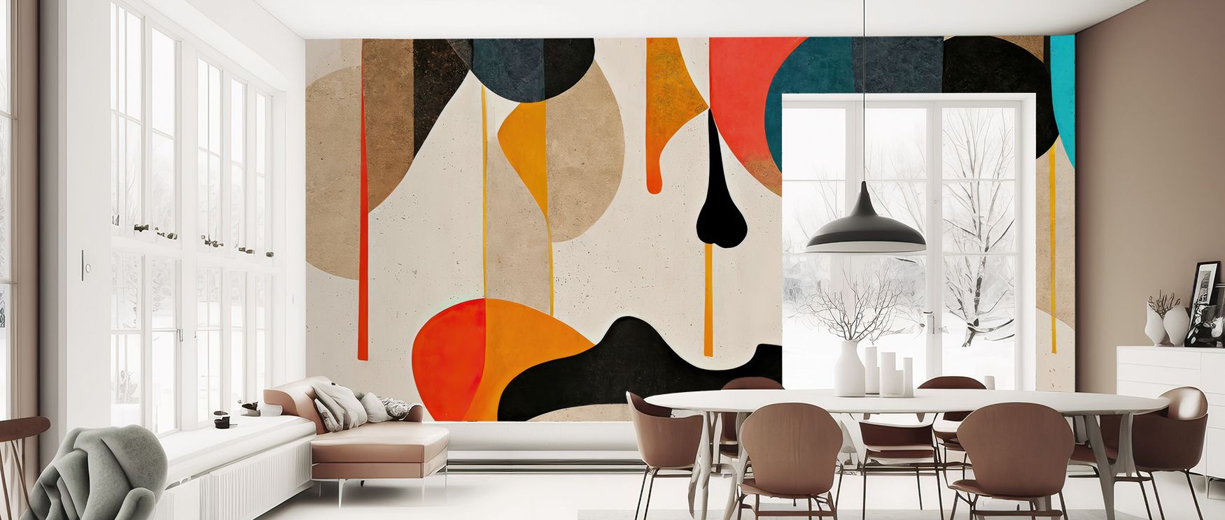 Beneath a soft metallic hush, the Cyborg Hills Wallpaper threads sleek pathways through hills, smoothing edges in busy rooms and giving quiet corners a purposeful spark, a versatile companion to layered rugs, modular shelving, and clean-lined seating that