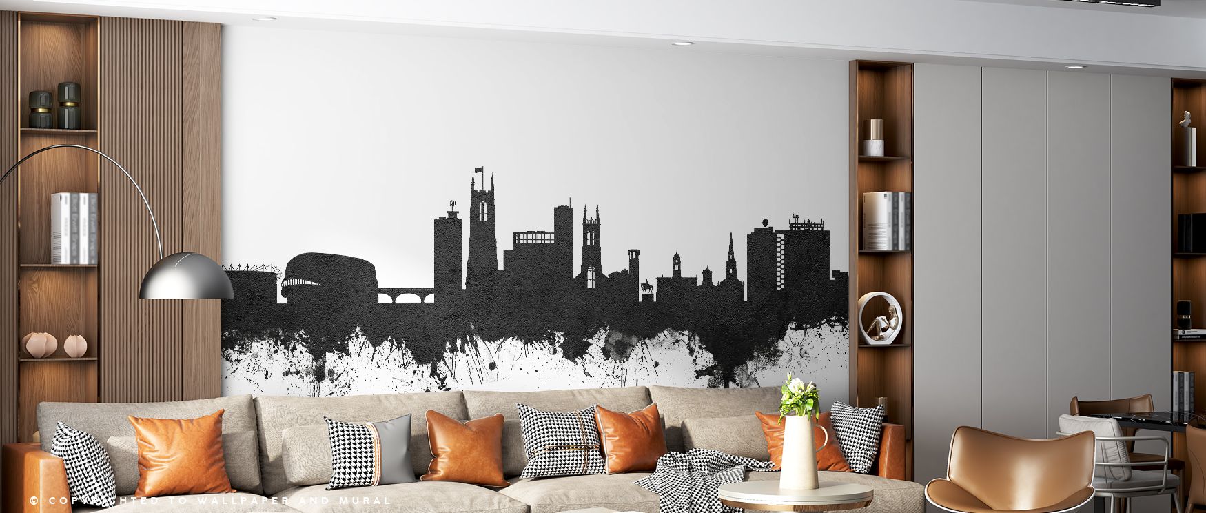 Derby England Skyline Black & White Wallpaper offers atmosphere of sophistication, surrounding homes with rhythm of cultural pride. Its compositions enrich bedrooms, offices, or stylish living rooms with elegance, creating timeless retreats that balance c