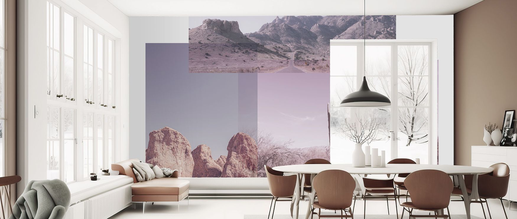 Desert Snaps Wallpaper enriches homes with desert charm, surrounding interiors with rhythm of natural beauty. Its compositions transform bedrooms, offices, or stylish living areas into radiant retreats filled with atmosphere of charm, inspiration, and nat