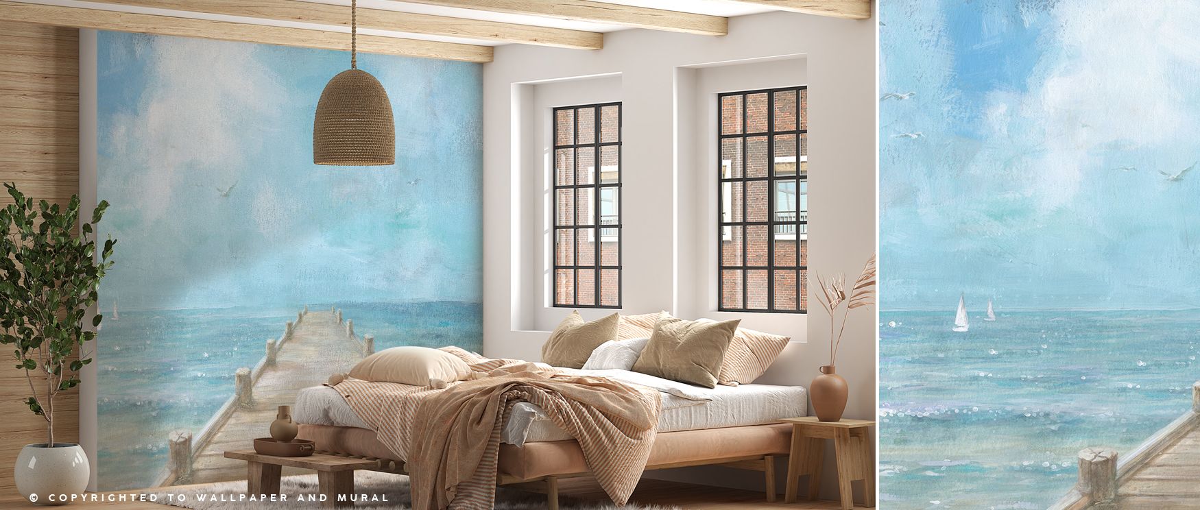 The Dive In Wallpaper offers serenity of underwater tones, presenting detailed artistry of aquatic life. Interiors are enriched with atmosphere of balance, calmness, and charm, surrounding bedrooms, offices, or living rooms with inspiration and timeless a