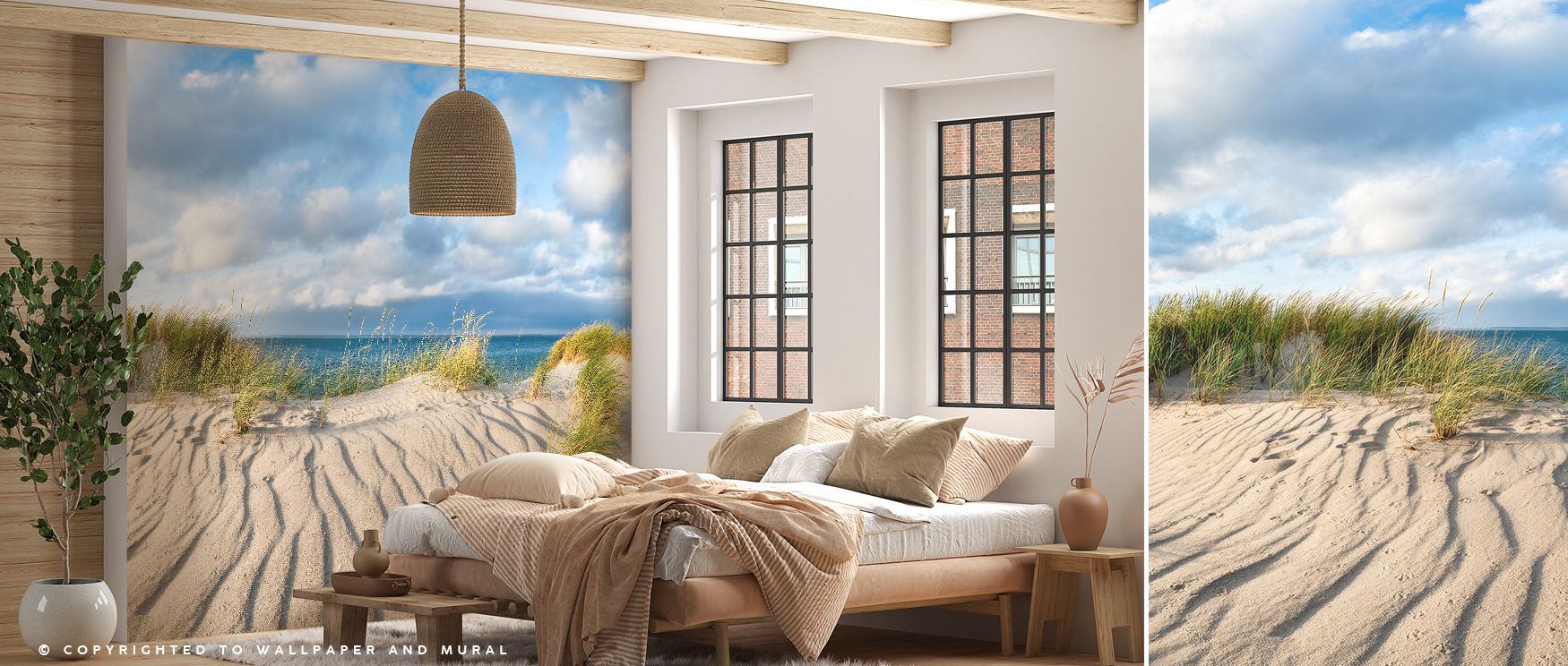 The Dunes and Skies Wallpaper enriches homes with natural beauty, presenting ridgelines and skies in luminous balance. Interiors glow with serenity, charm, and calm resonance, as bedrooms, offices, or living rooms are transformed into retreats enriched wi